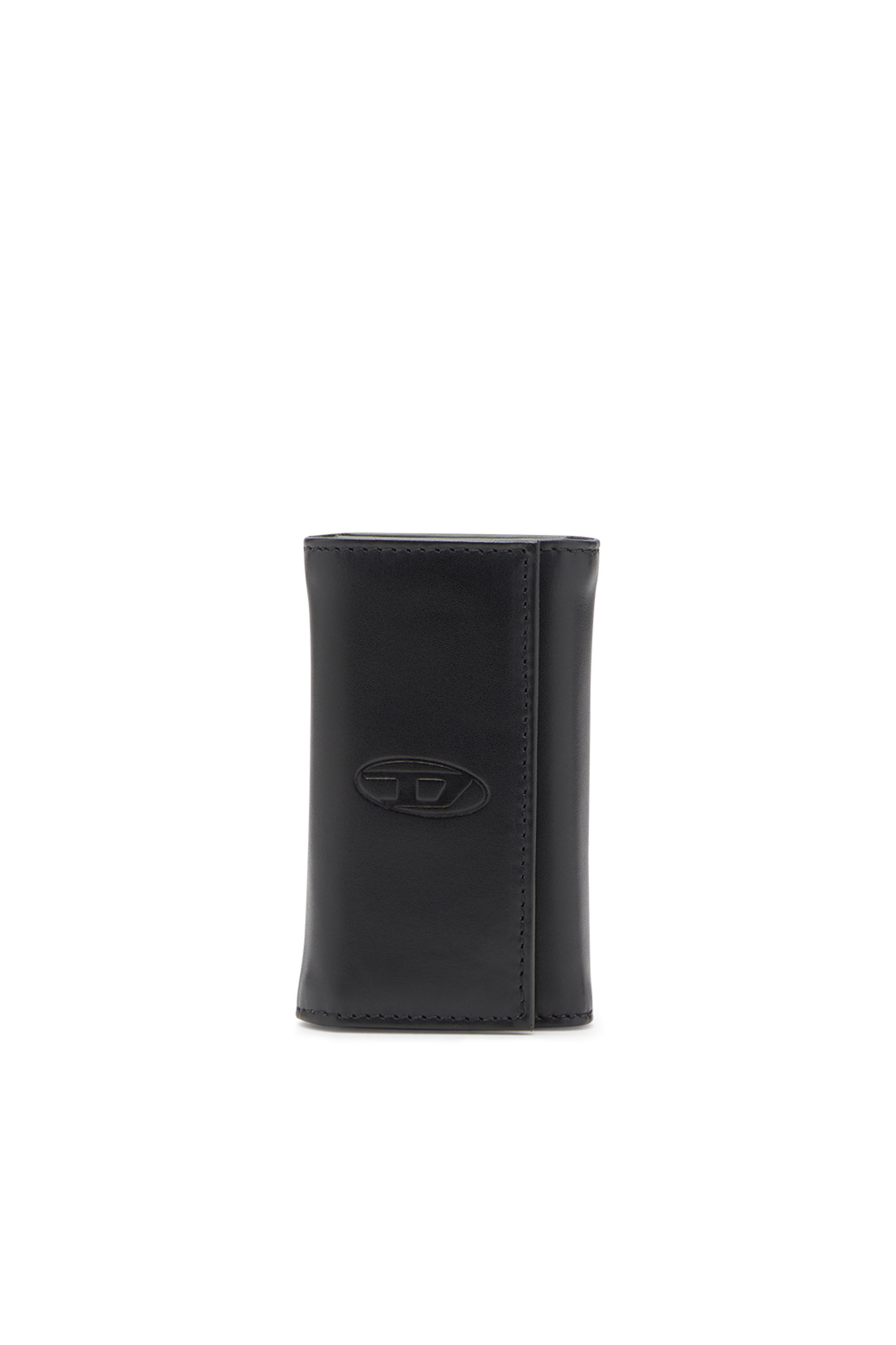 Diesel - KEYCASE II, Male's カウレザー キーケース in ブラック/グリーン - 1