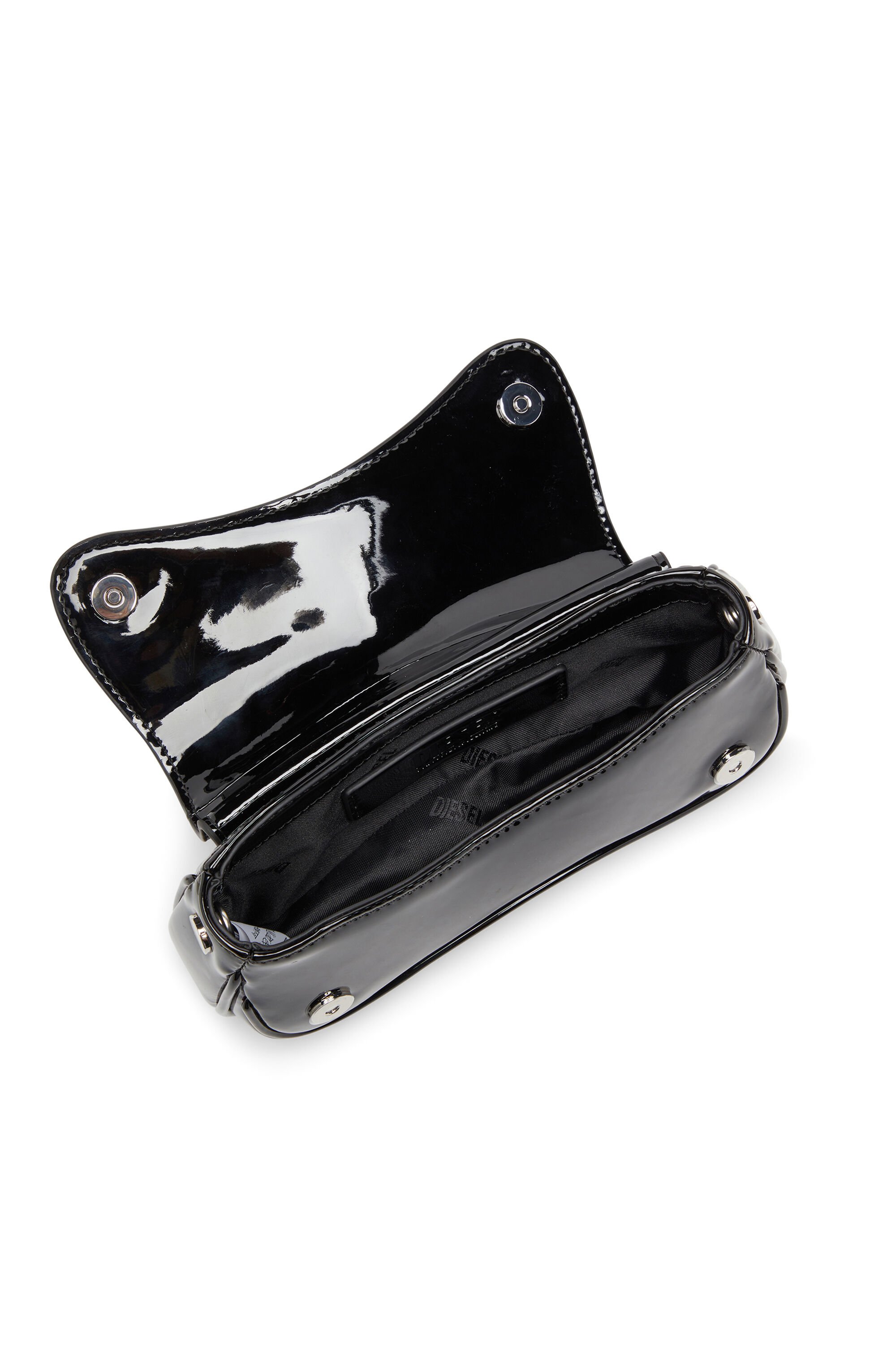 Diesel - PLAY CROSSBODY XS, Female's Play-Small crossbody bag  in glossy PU in ブラック/フラッシュミラー - 4