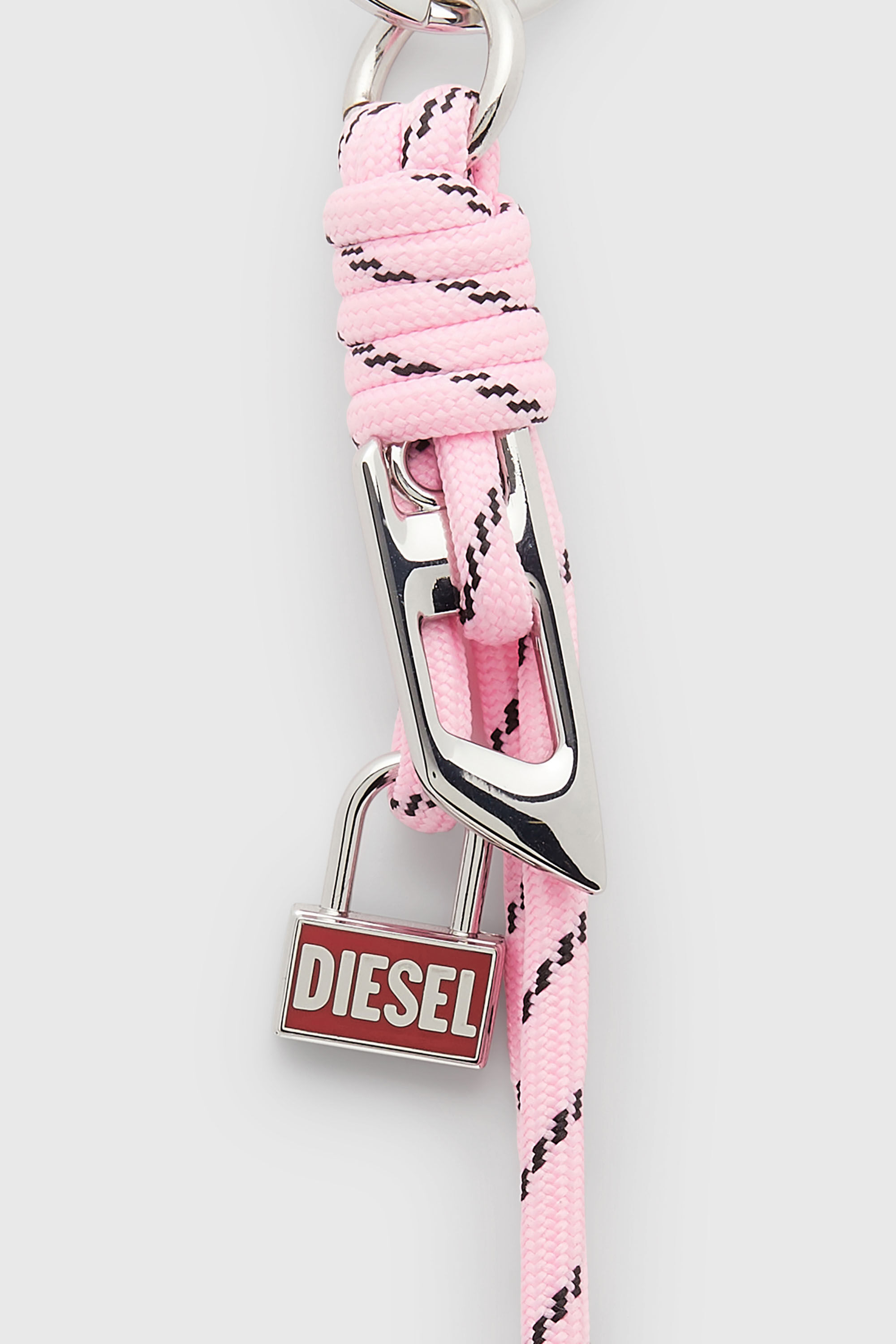 Diesel - ROPE II, Unisex's Metal and rope charm with Diesel pendant in ピンク / ホワイト - 3