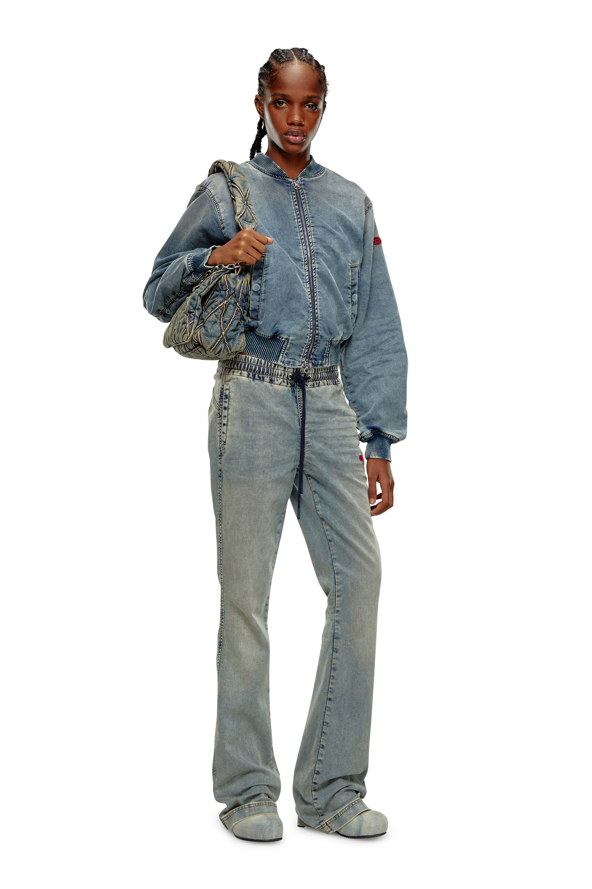 【限定価格セール！】 DE-KIDDO JOGG Bomber jacket in JoggJeans｜ブルー｜ウィメンズ ジャケット・アウター