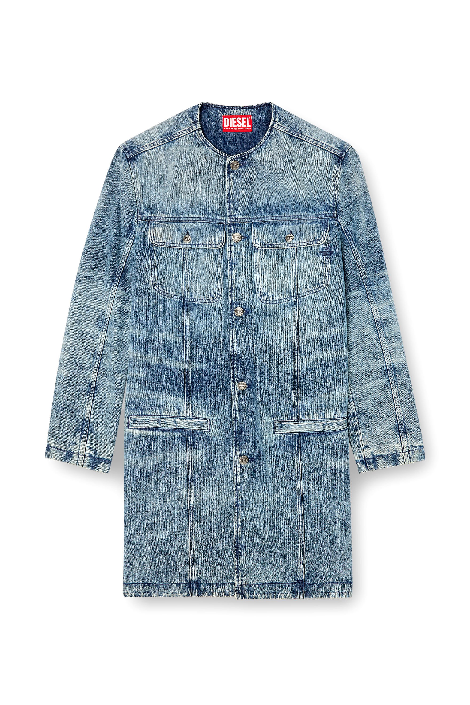 Diesel - D-ABERD-FSH1, Male's Coat in lasered cotton-hemp denim in ライトブルー - 2