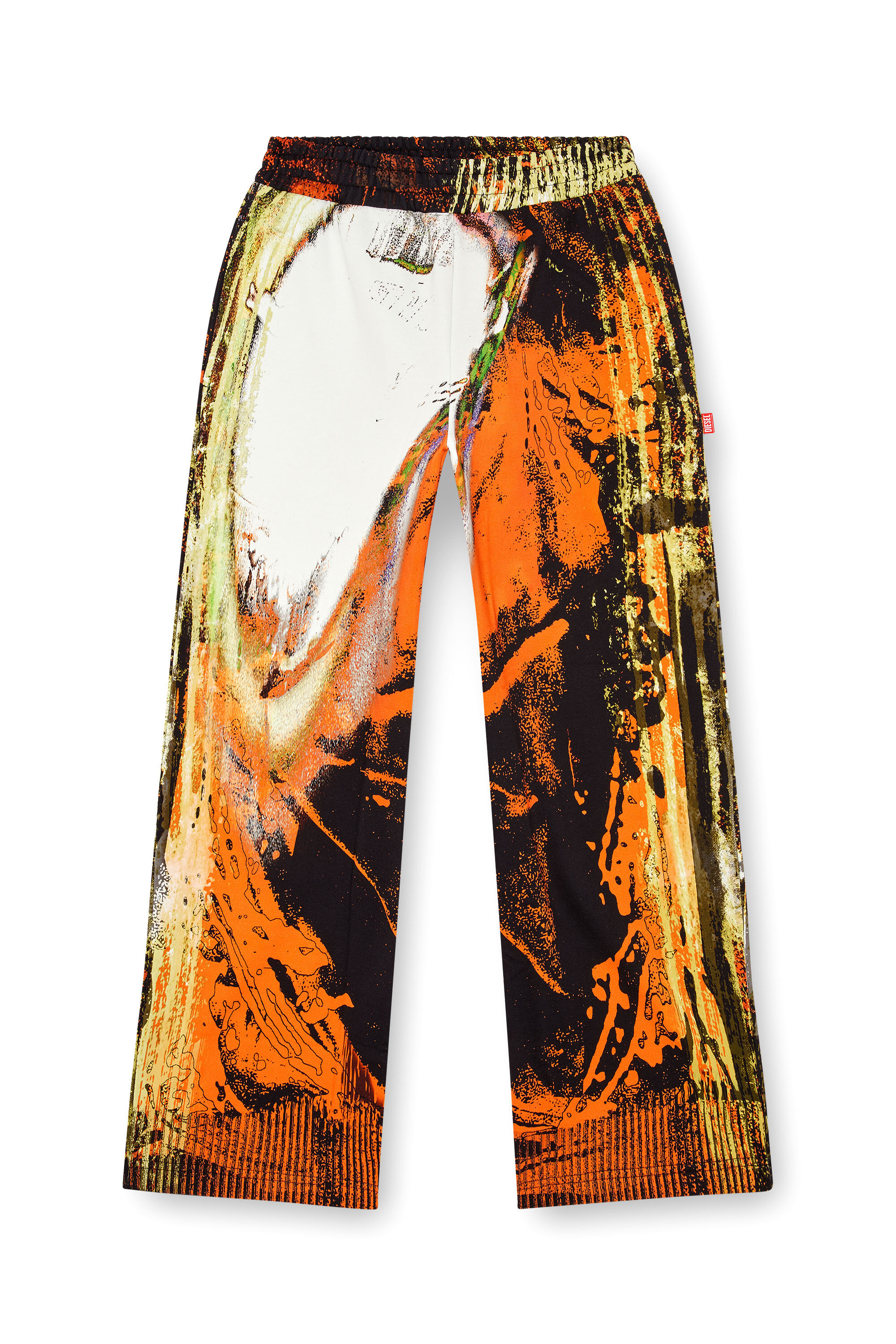 Diesel - P-MARTE, Male's Track pants with Pop print in ブラック/オレンジ - 6