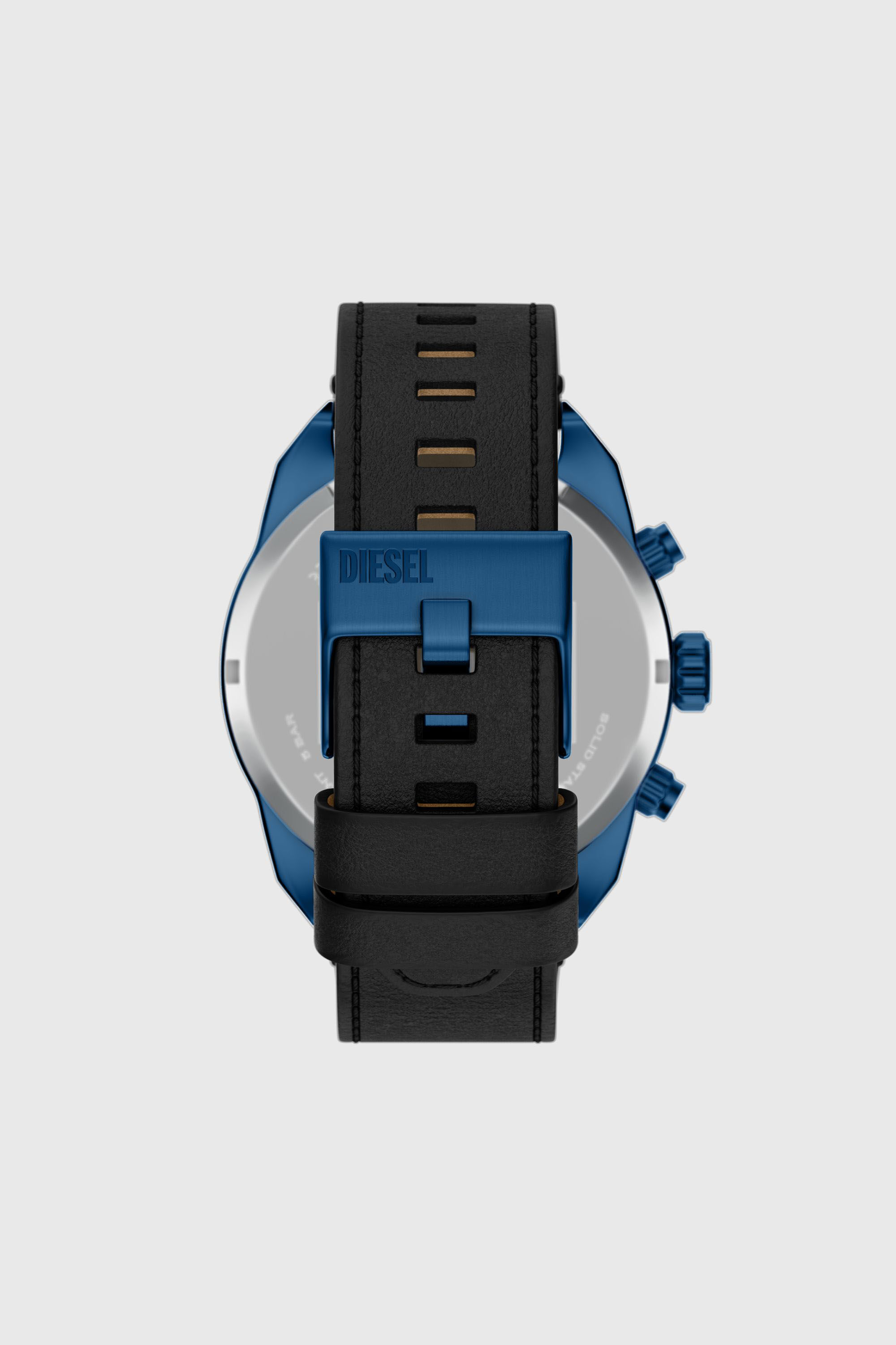 DZ4703 WATCH Spiked Chronograph Black Leather Watch｜マルチカラー