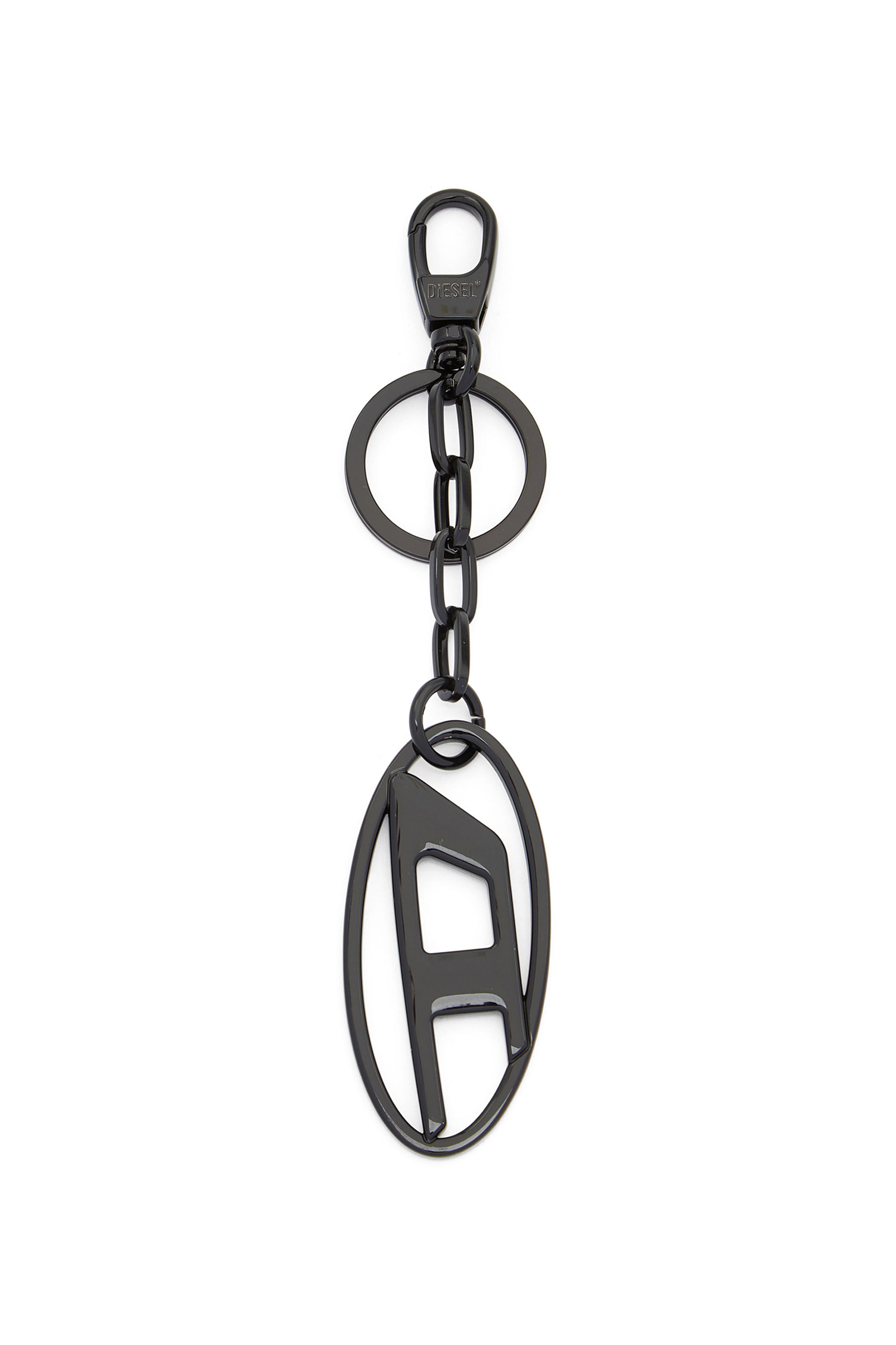 Diesel - HOLY-C, Unisex's Metal keyring with logo plaque in ブラック - 1