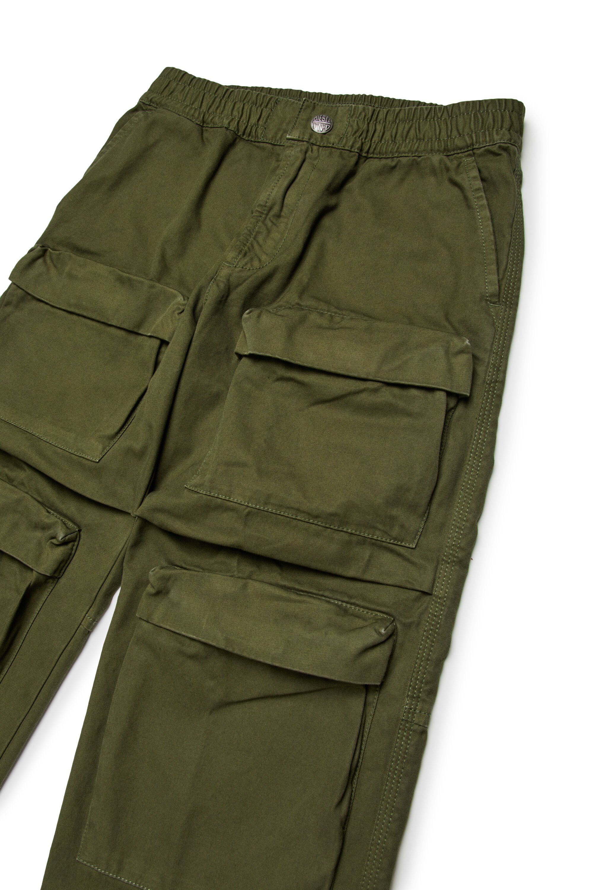 Diesel - PDANZEL, Unisex's Cotton cargo pants with multiple pockets in グリーン - 3