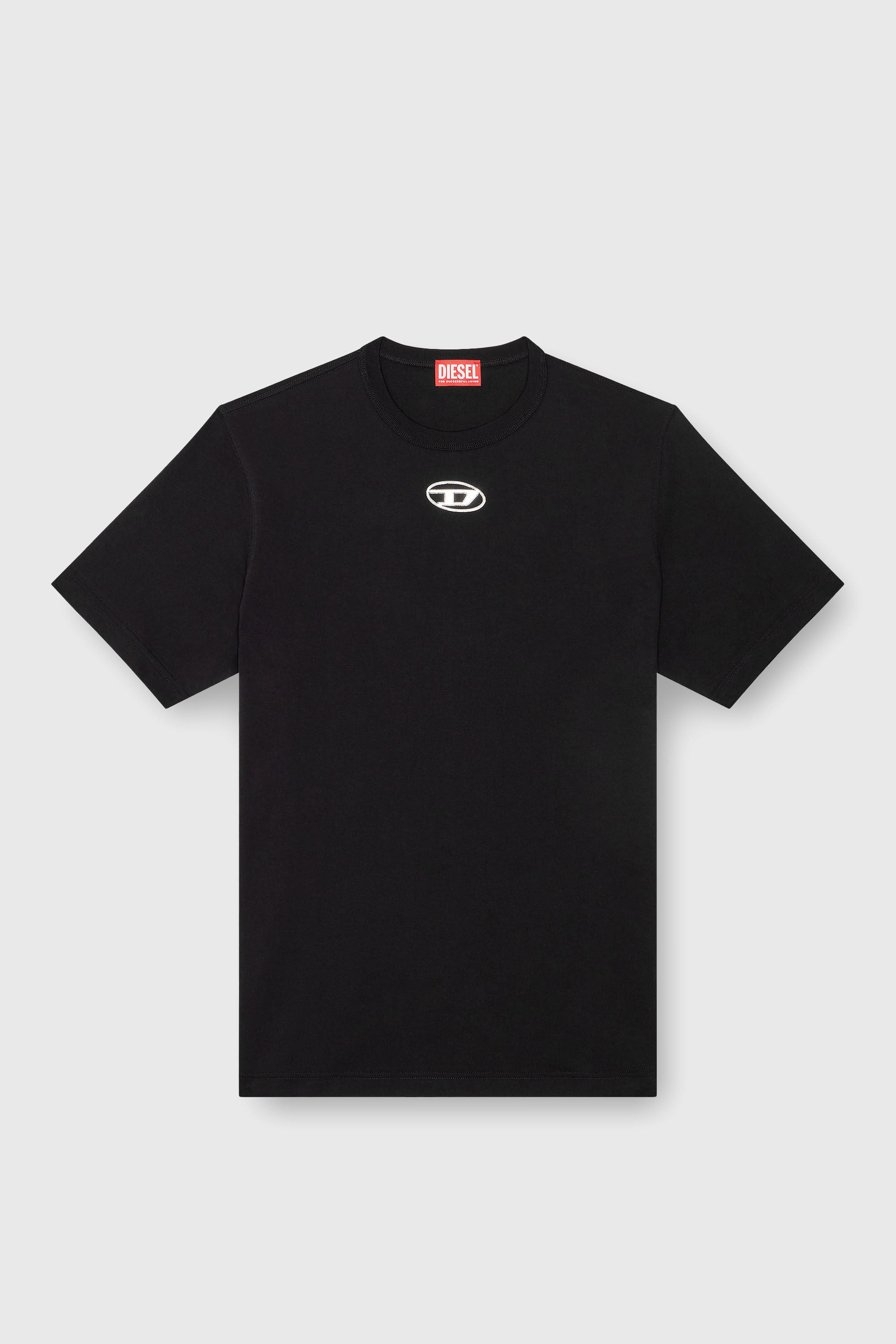 Diesel - T-ADJUST-OD, Male's T-shirt with metallic Oval D in ブラック - 2