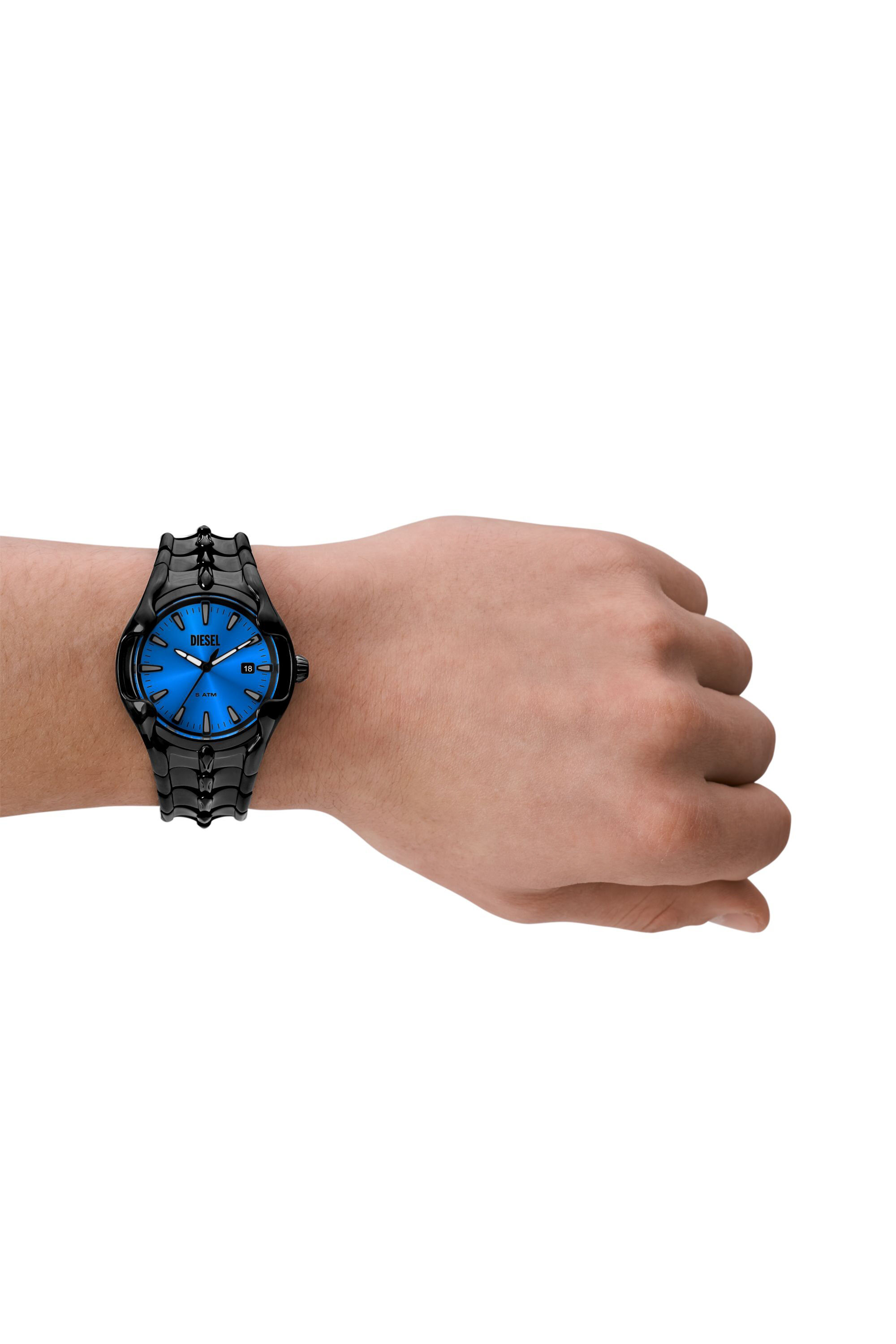 DZ2198 Vert three-hand date black stainless steel watch｜メンズ
