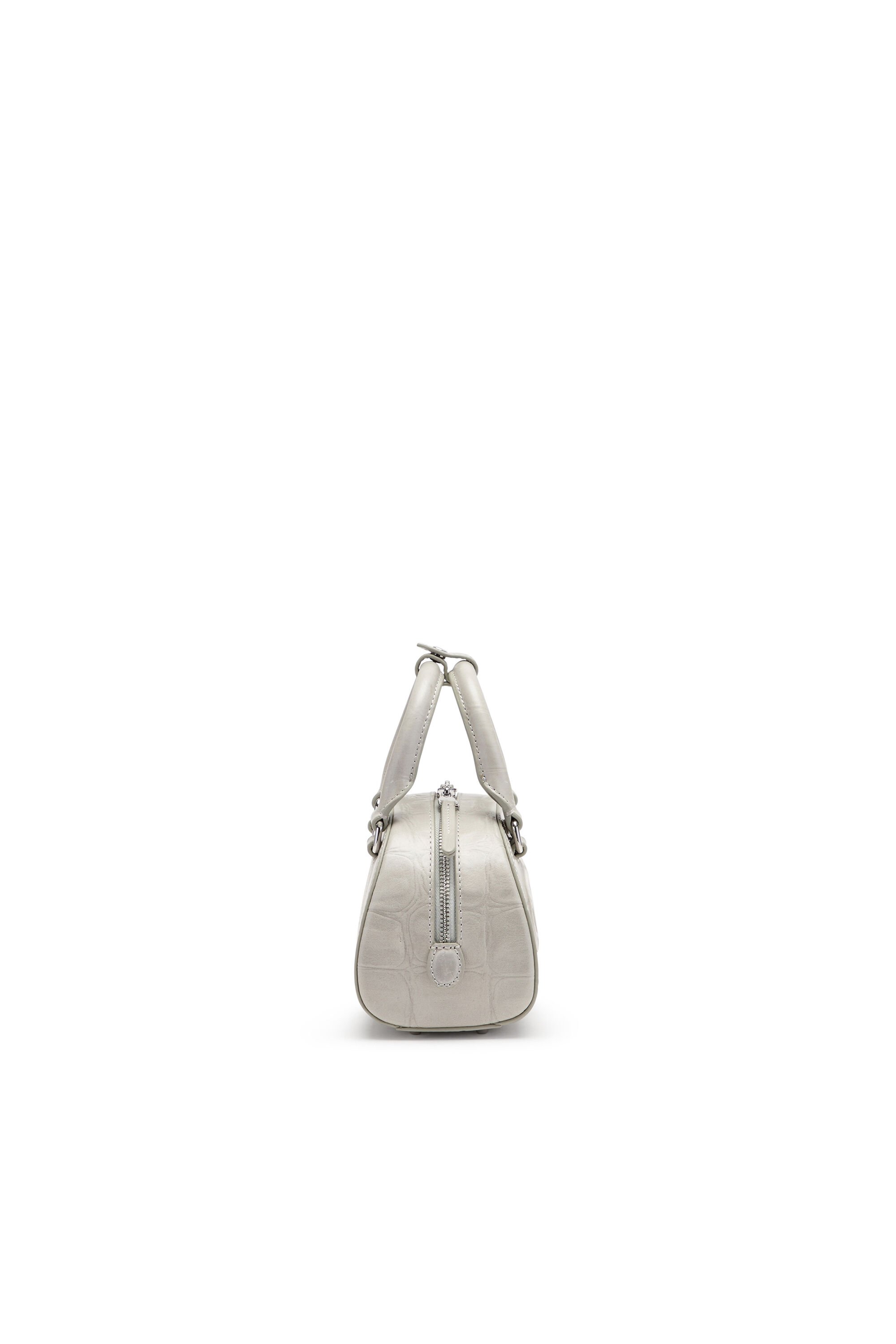 Diesel - 1DR DOME CROSSBODY, Female's 1DR Dome-Mini bowling bag in croc-effect leather in グレー - 4