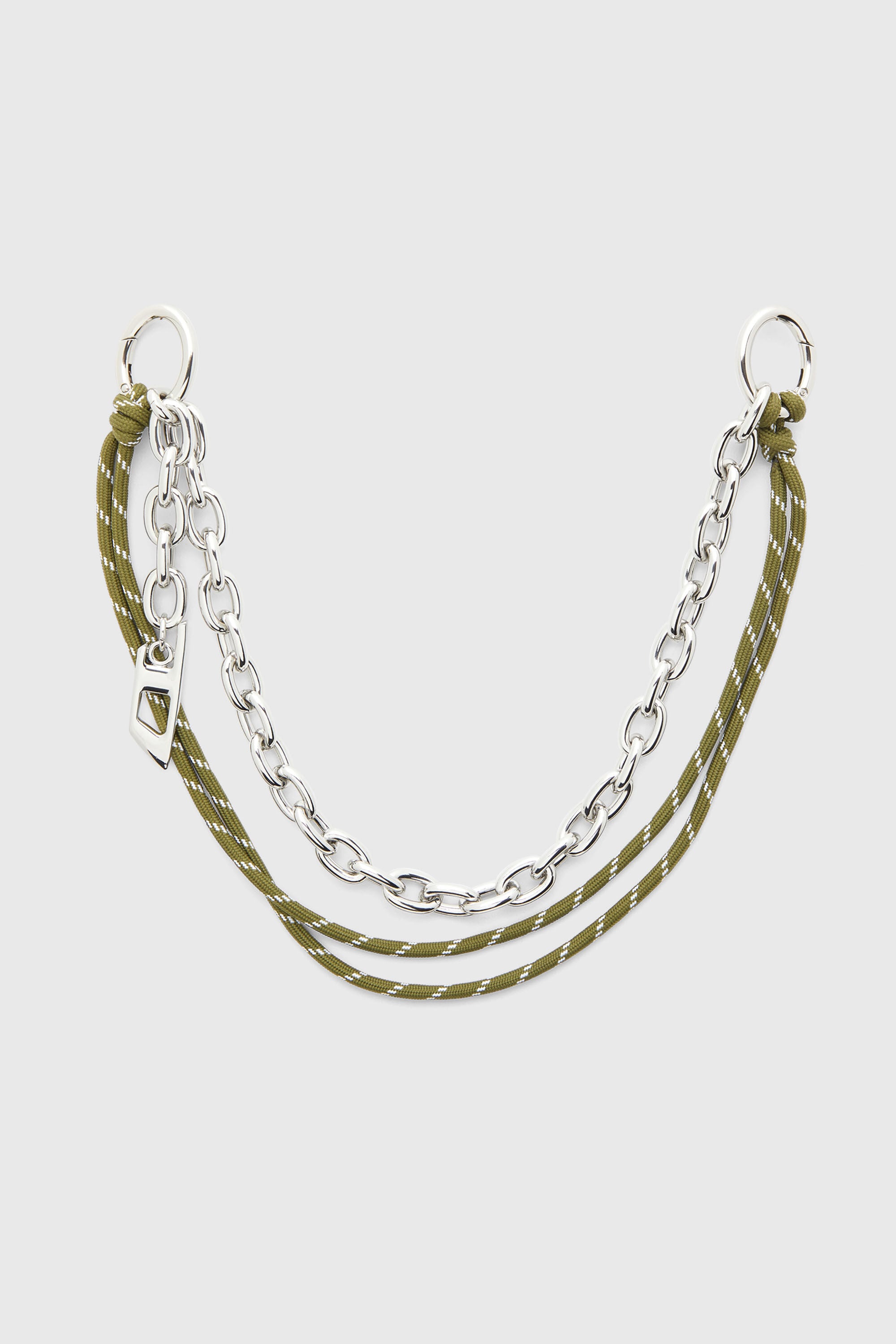 Diesel - CHAIN-D L, Unisex's Charm in chain and rope in シルバー/グリーン - 1