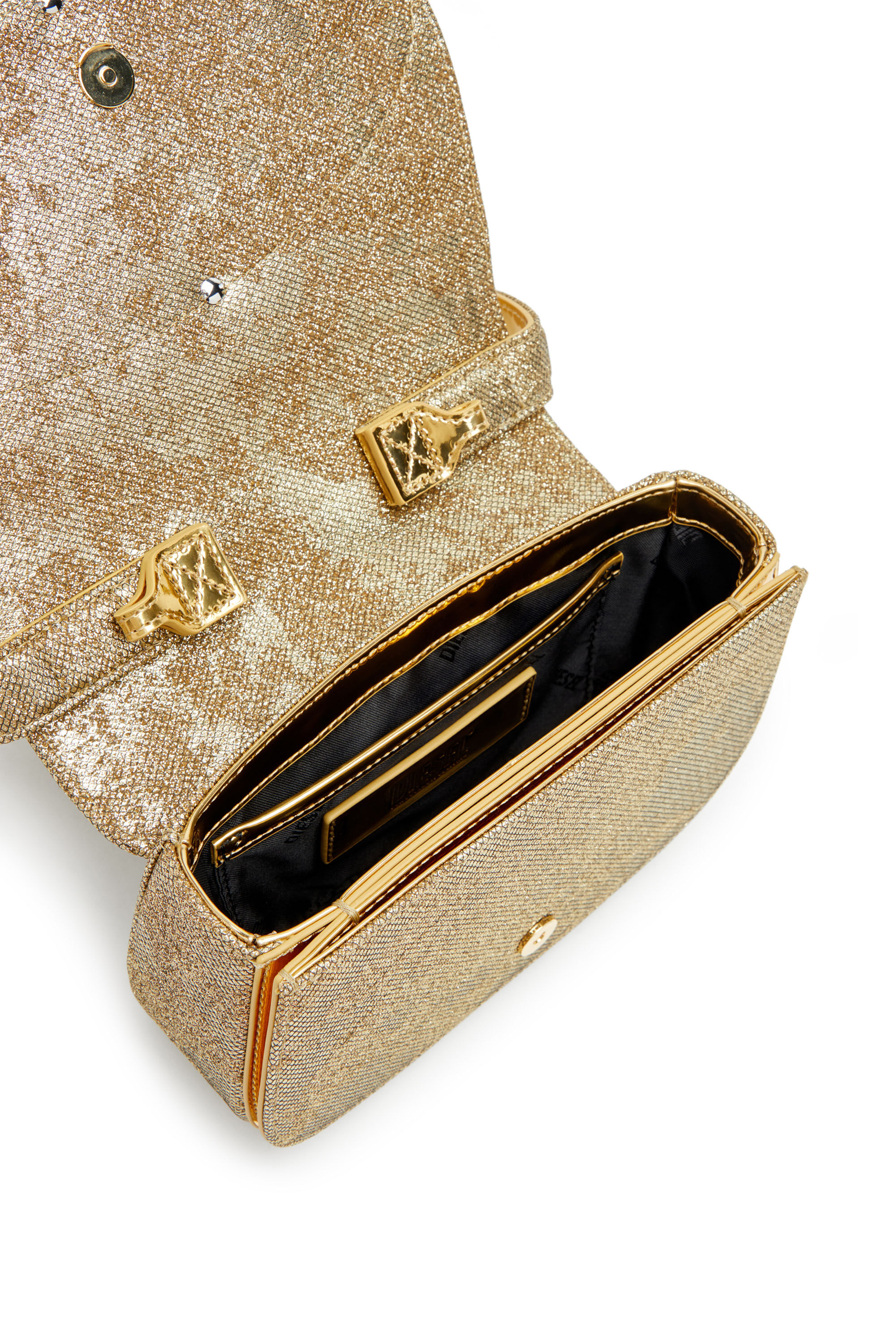 1DR 1DR-Iconic 1DR bag in glitter-camo Lurex｜ゴールド