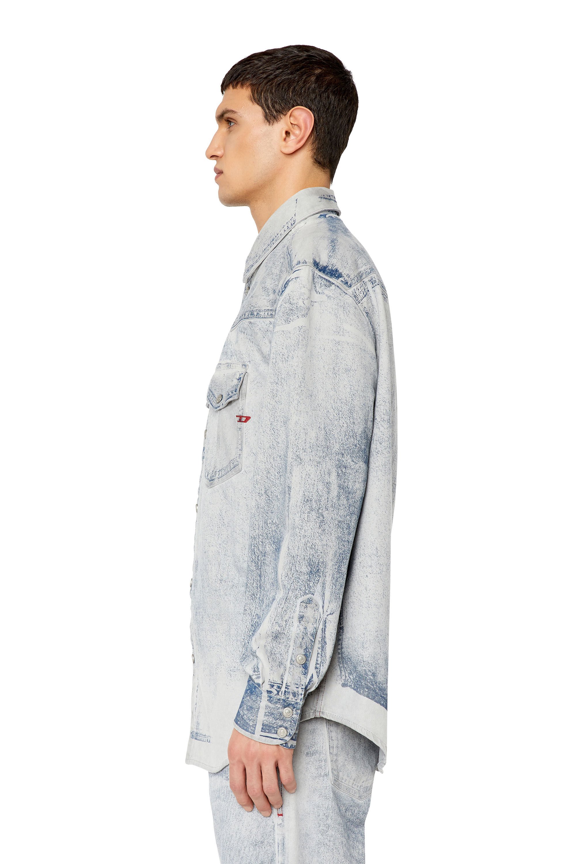 Diesel - D-OCEAN-OVER-SC, Male's デニムシャツ ジャケット in ライトグレー - 6