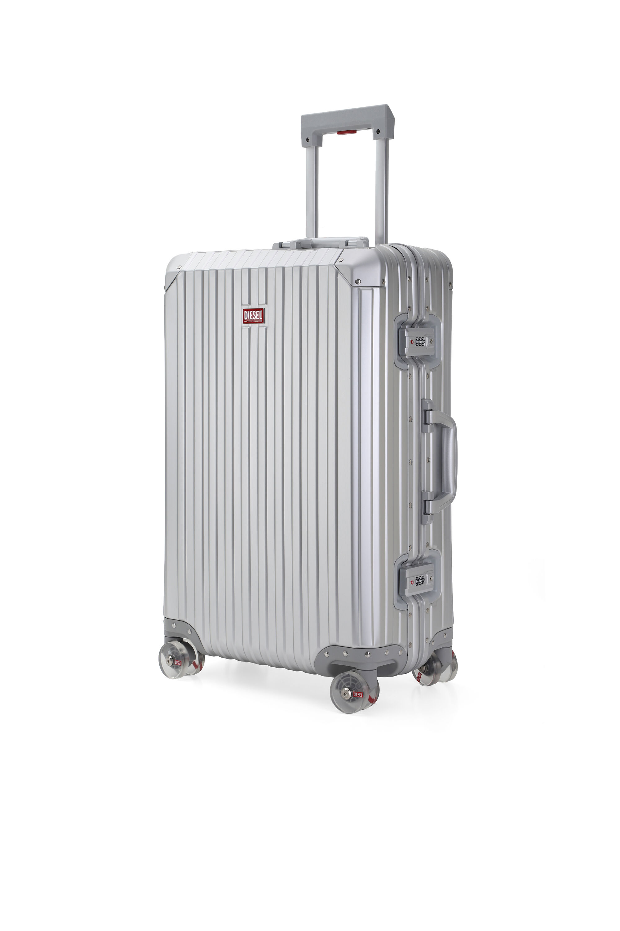 Diesel - DIESEL ALUMINUM TROLLEY- DSL002, Unisex's Aluminum suitcase size M in シルバー - 5