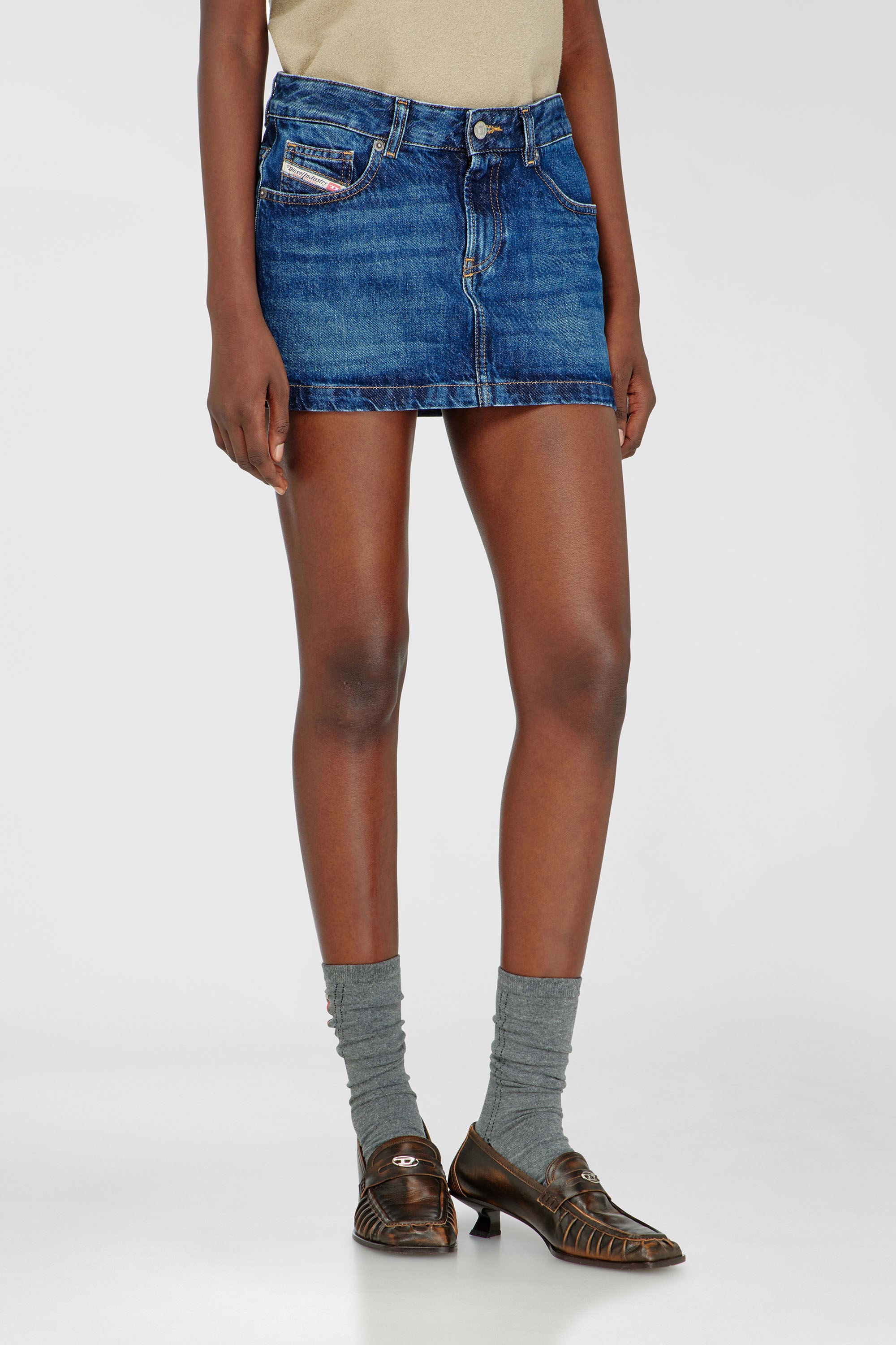 DE-RON Miniskirt in denim｜ブルー｜ウィメンズ｜DIESEL