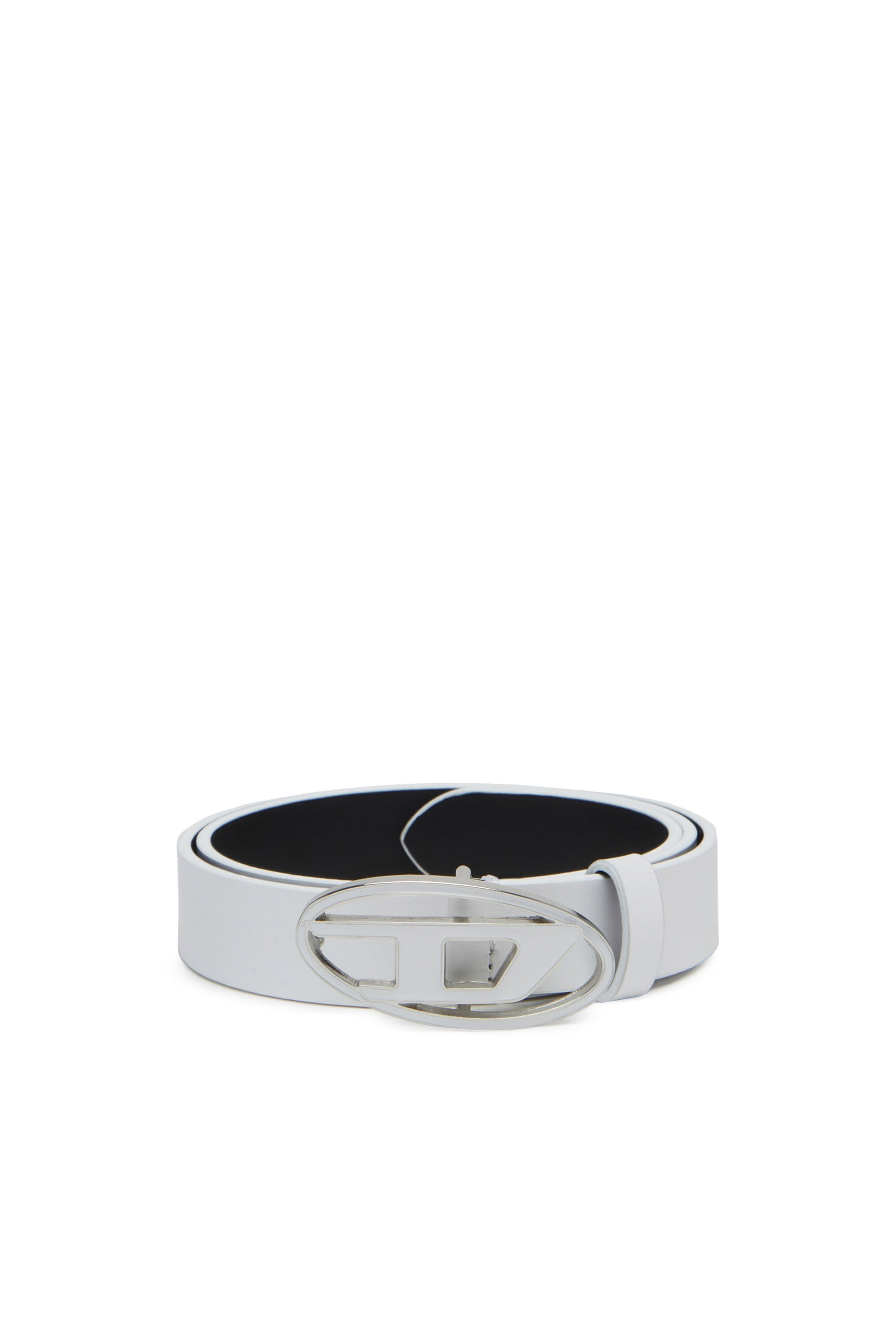 B-1DR: Leather Belt with silver D logo buckle | Diesel