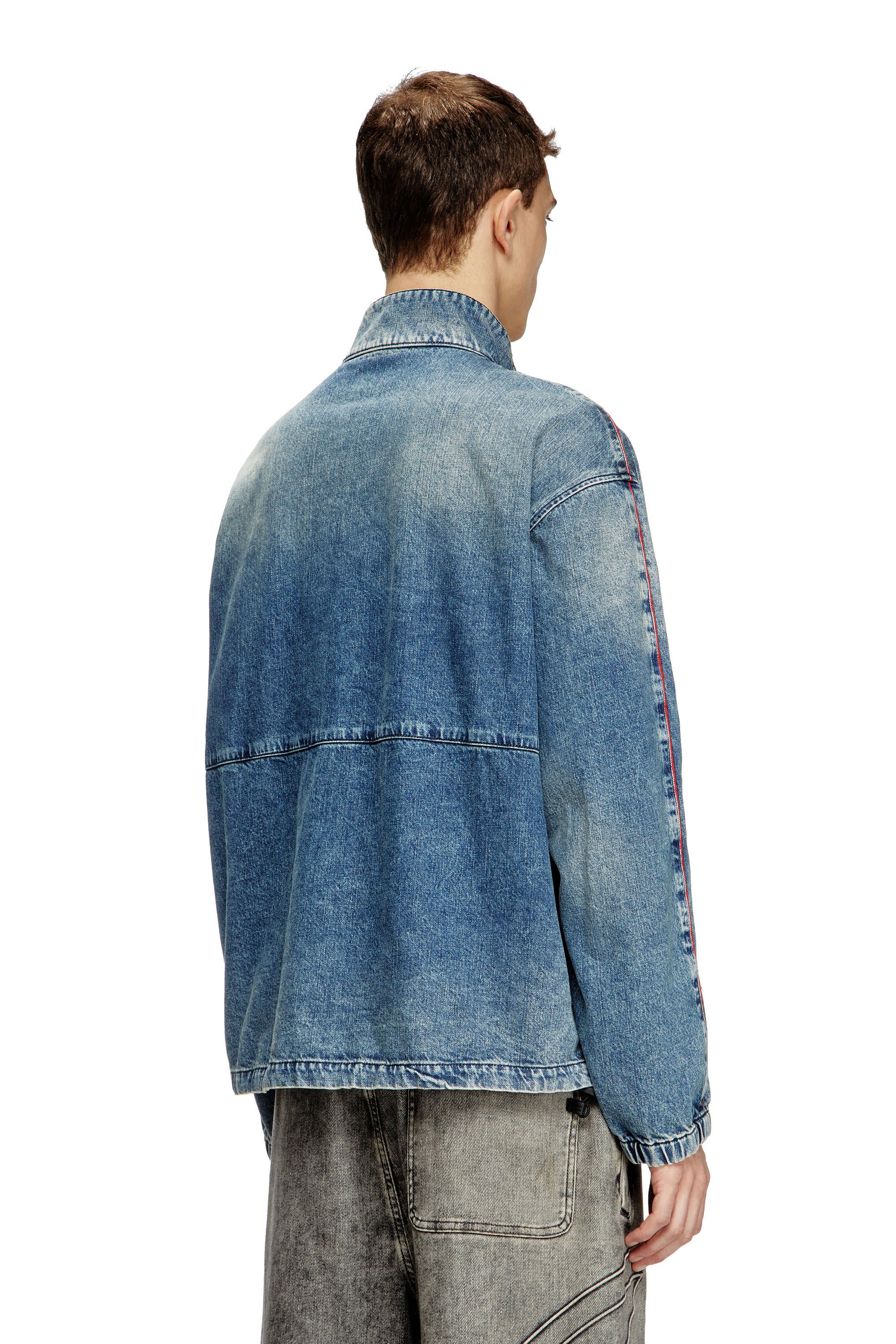 Diesel - D-KRAP-S2, Male's Denim jacket with red piping in ブルー - 5