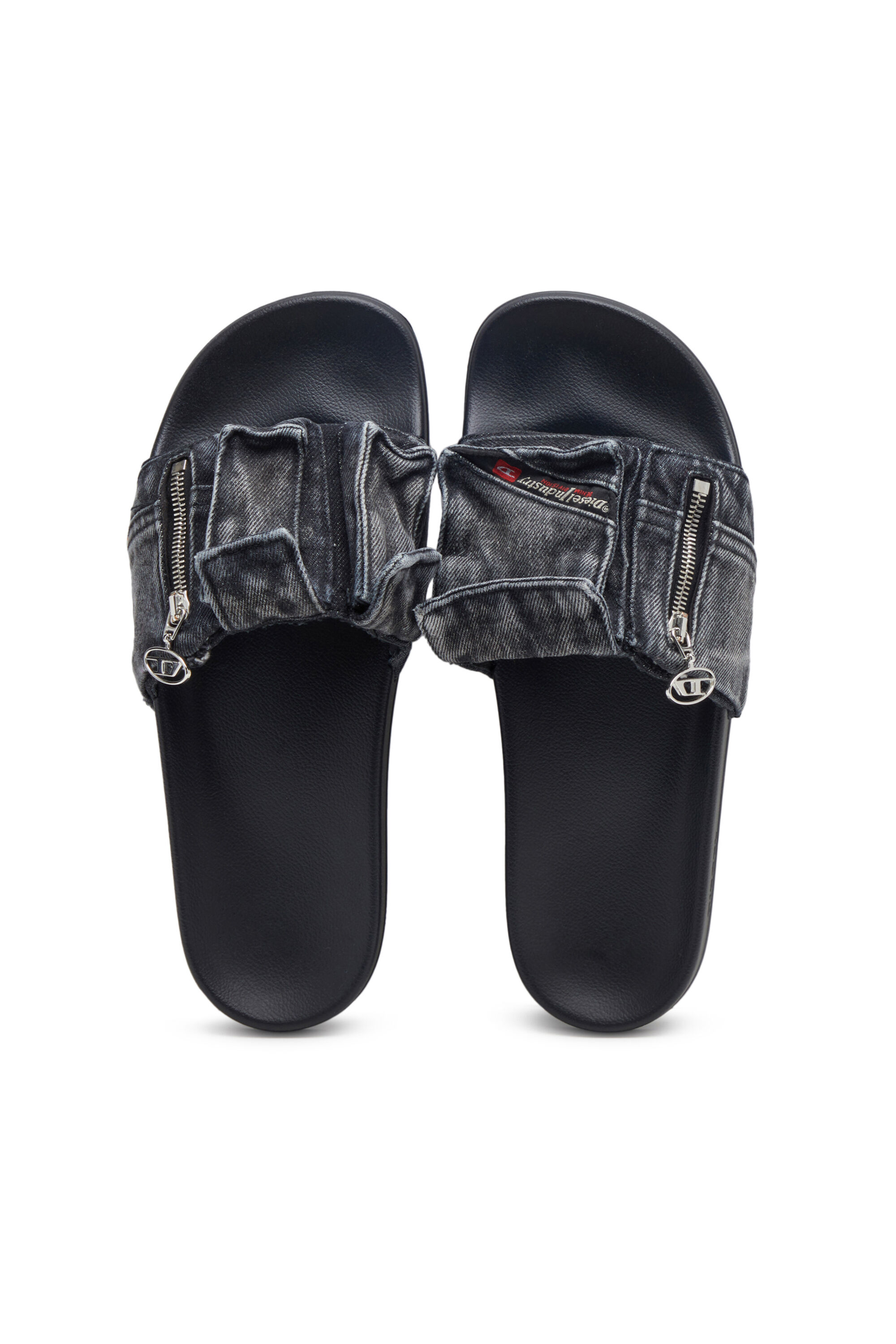 Diesel - SA-MAYEMI PK, Male's PU デニム フラットサンダル - Sa-Mayemi PK in ブラック - 4