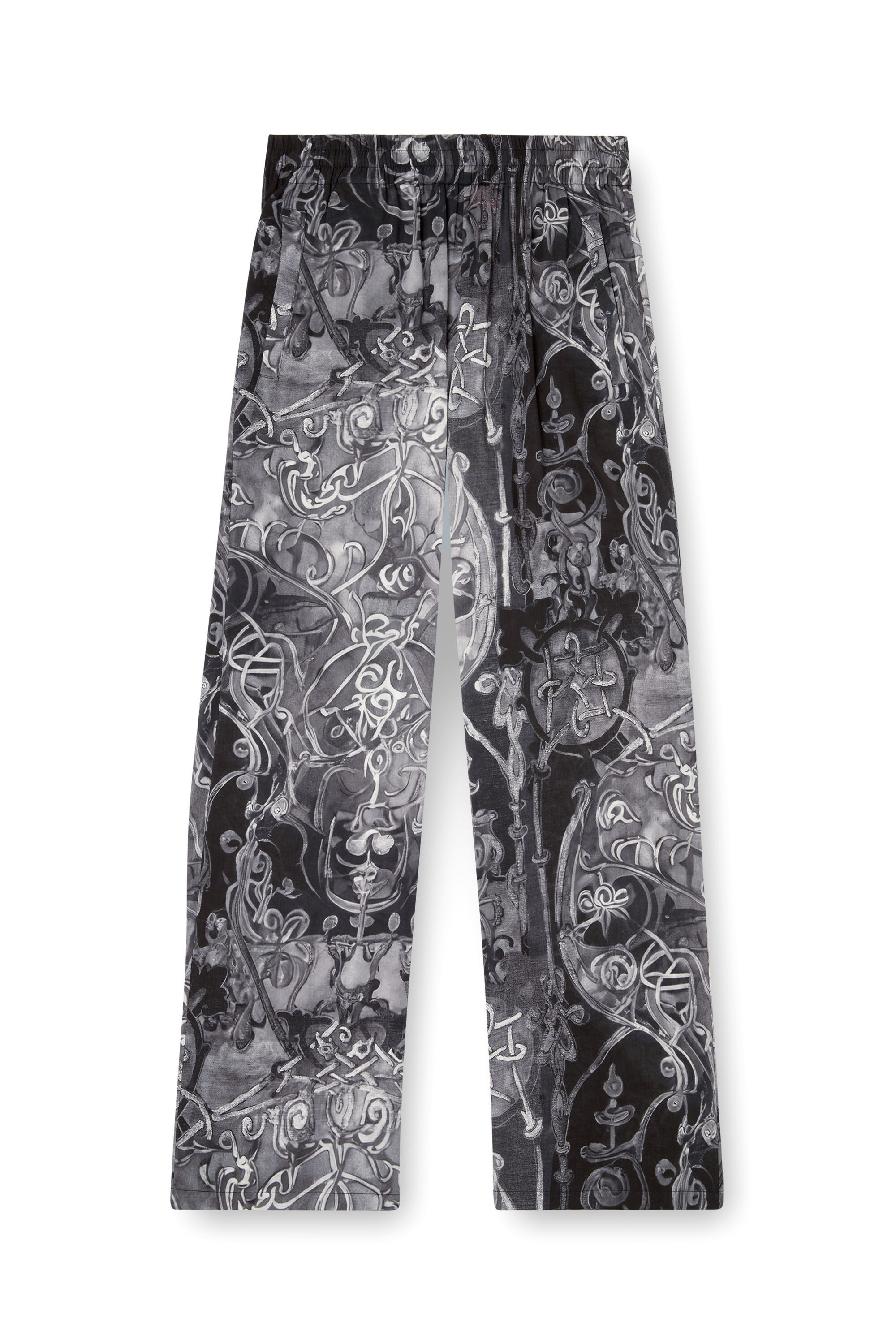 Diesel - P-THECK-A-AJFW, Unisex's Track pants with medieval print in ブラック - 2
