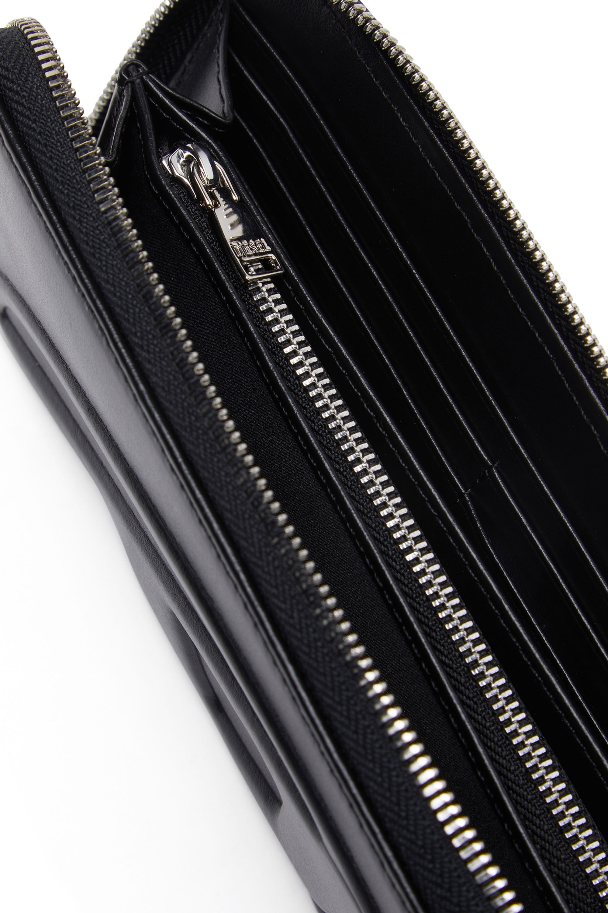 Diesel - 1DR-FOLD CONTINENTAL ZIP L, Female's Long zip wallet with embossed logo in ブラック - 3
