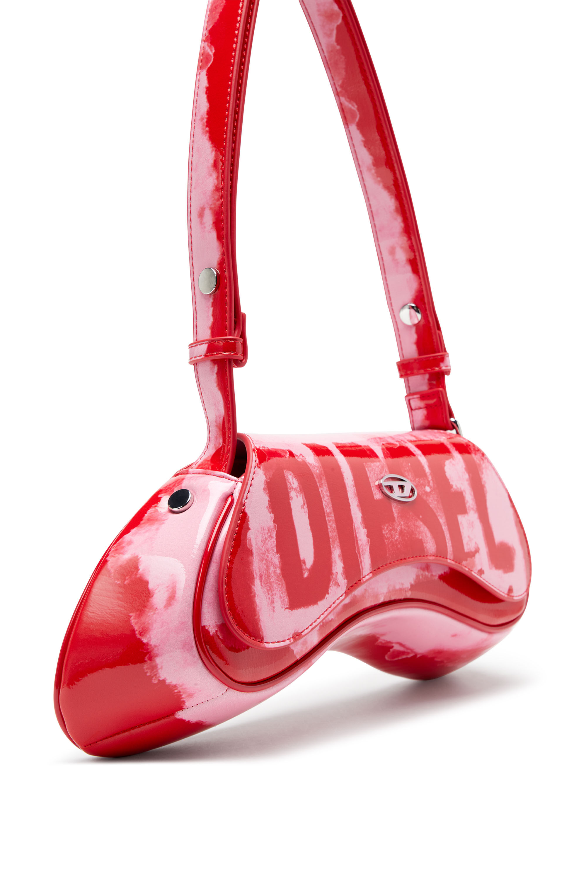 Diesel - PLAY CROSSBODY, Female's Play-Shoulder bag in printed glossy PU in ピンク/レッド - 6