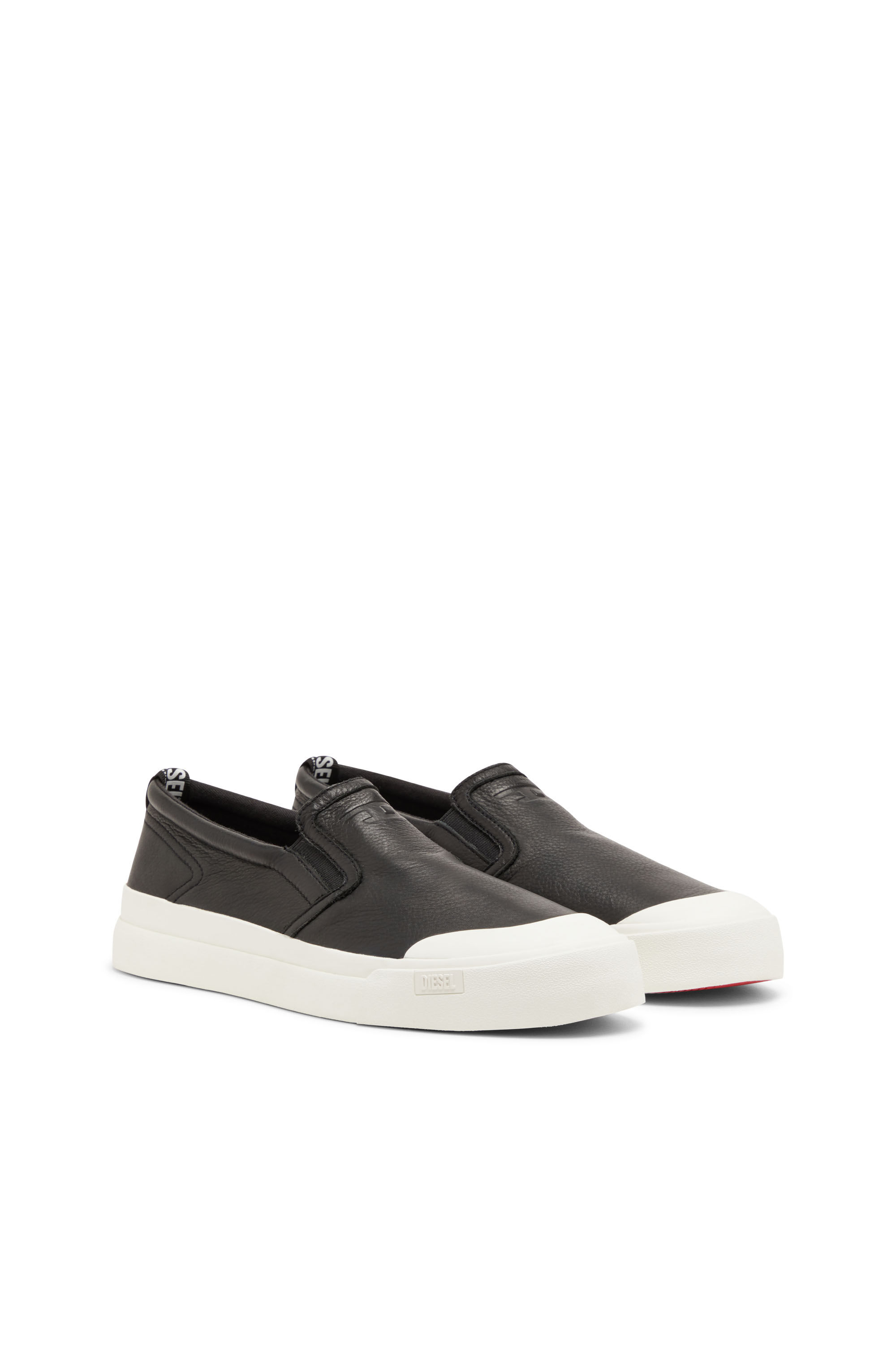 Diesel - S-ATHOS SLIP ON, Male's S-Athos-Slip-on sneakers in plain leather in ブラック - 3