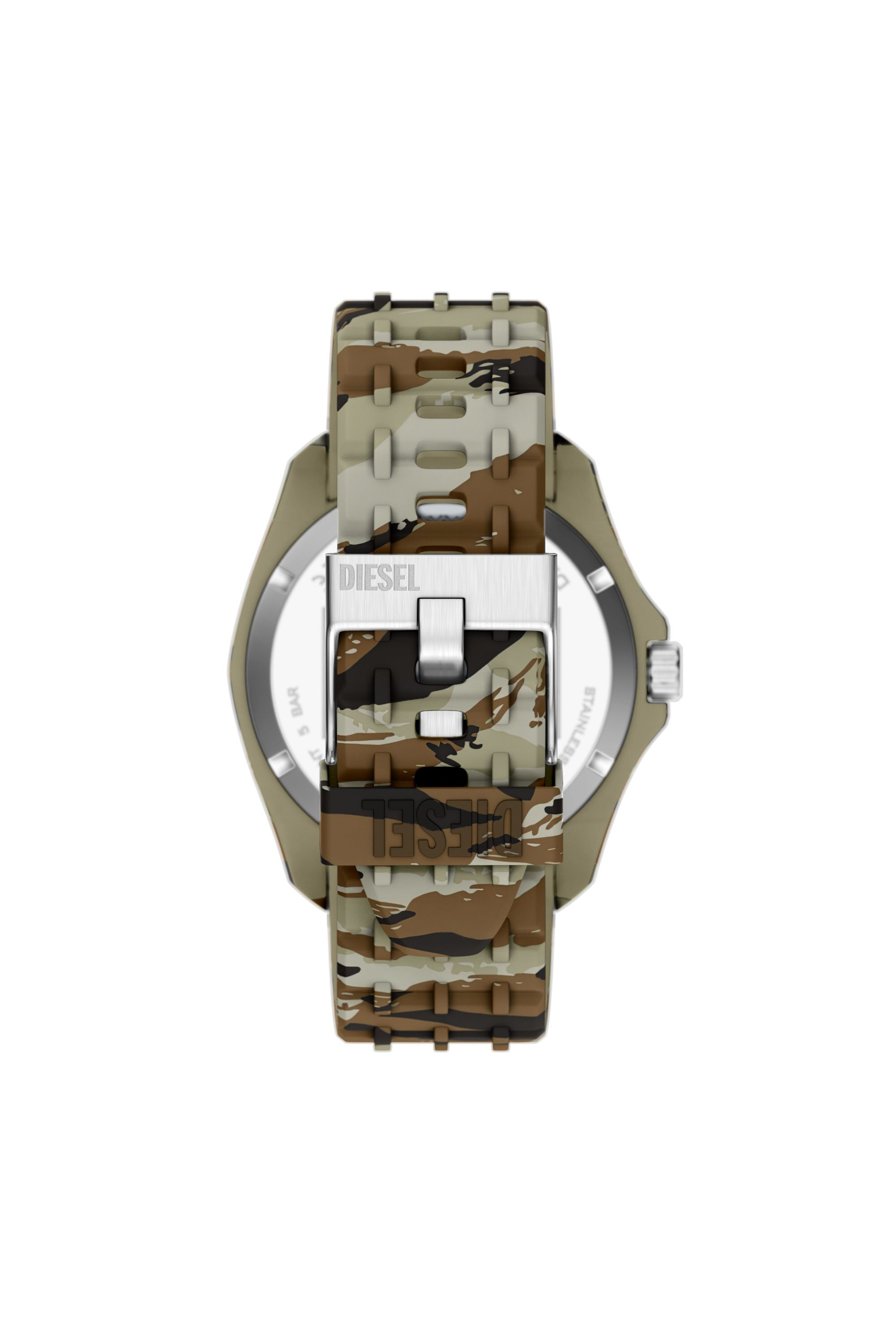 Diesel - DZ2242 WATCH, Male's Stinger camo silicone watch in ブラウン/グリーン - 2