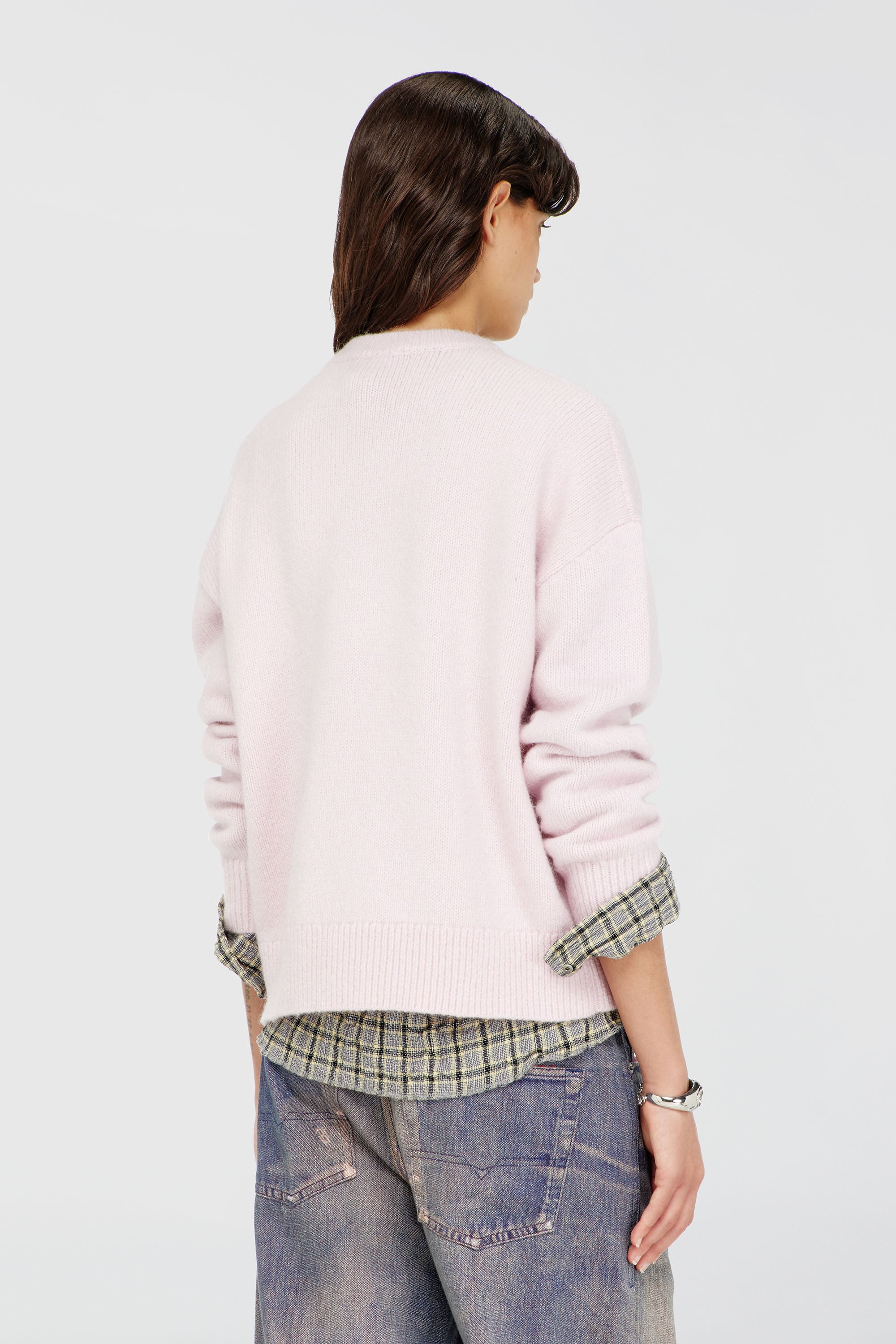 Diesel - M-AREETA, Female's プルオーバーニット in ピンク / ホワイト - 5