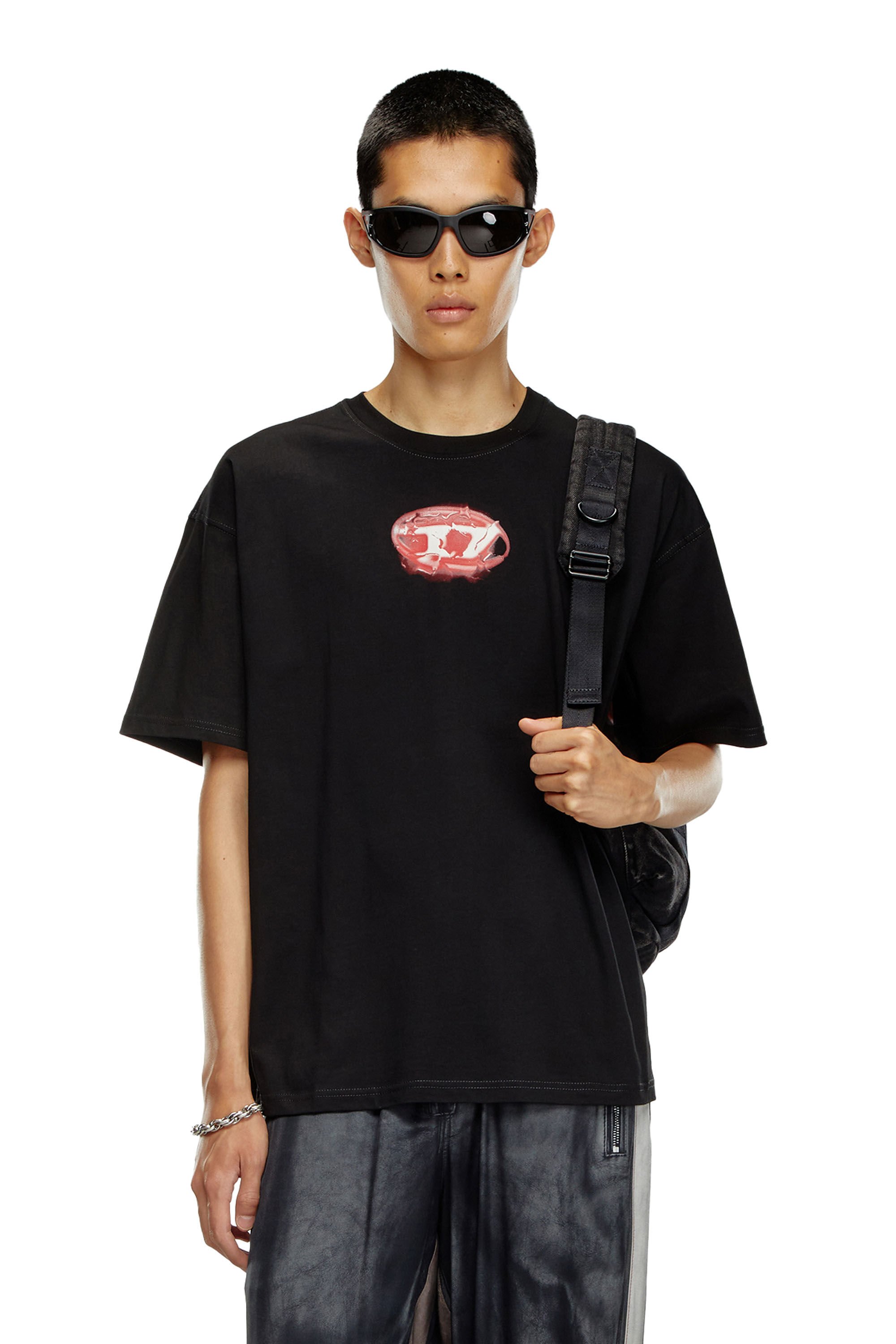 Diesel - T-BOXT-K3, Male's T-shirt with glowing-effect logo in ブラック - 3