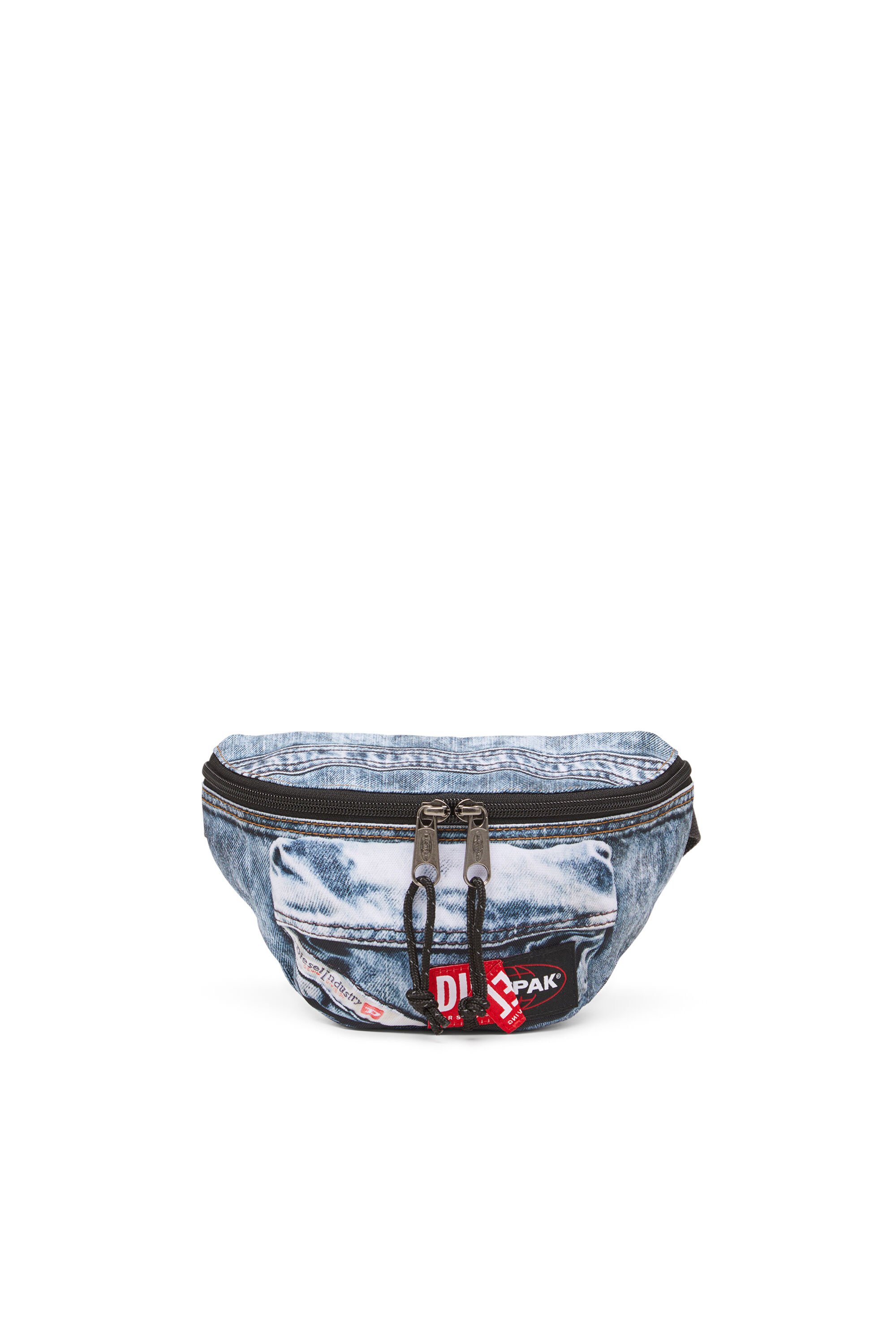 Diesel - DIESEL SPRINGER, Unisex's Belt bag in trompe l'oeil denim in ブルー - 1