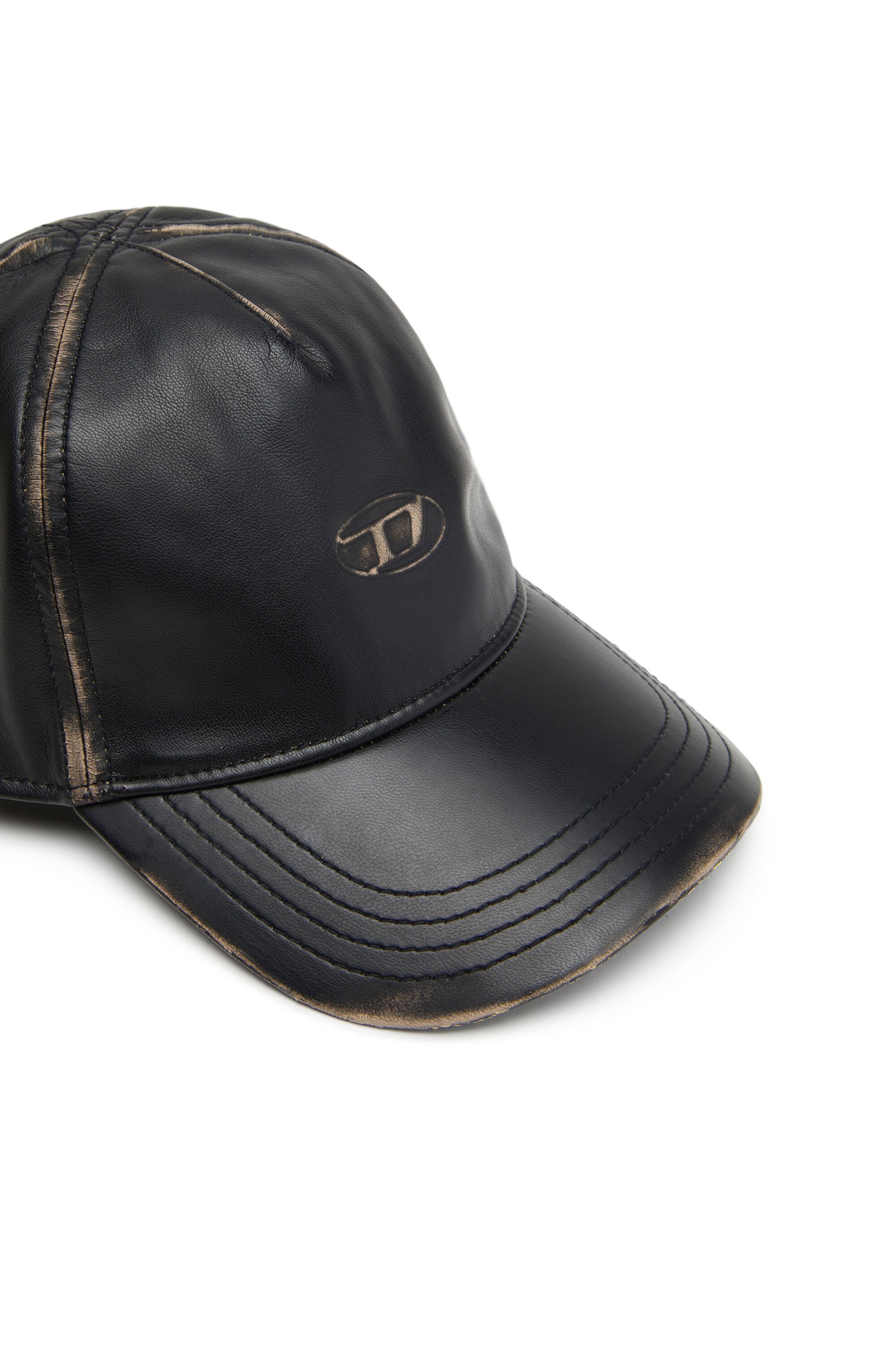 Diesel - C-HEATHER, Male's Baseball cap in faux leather in ブラック - 3