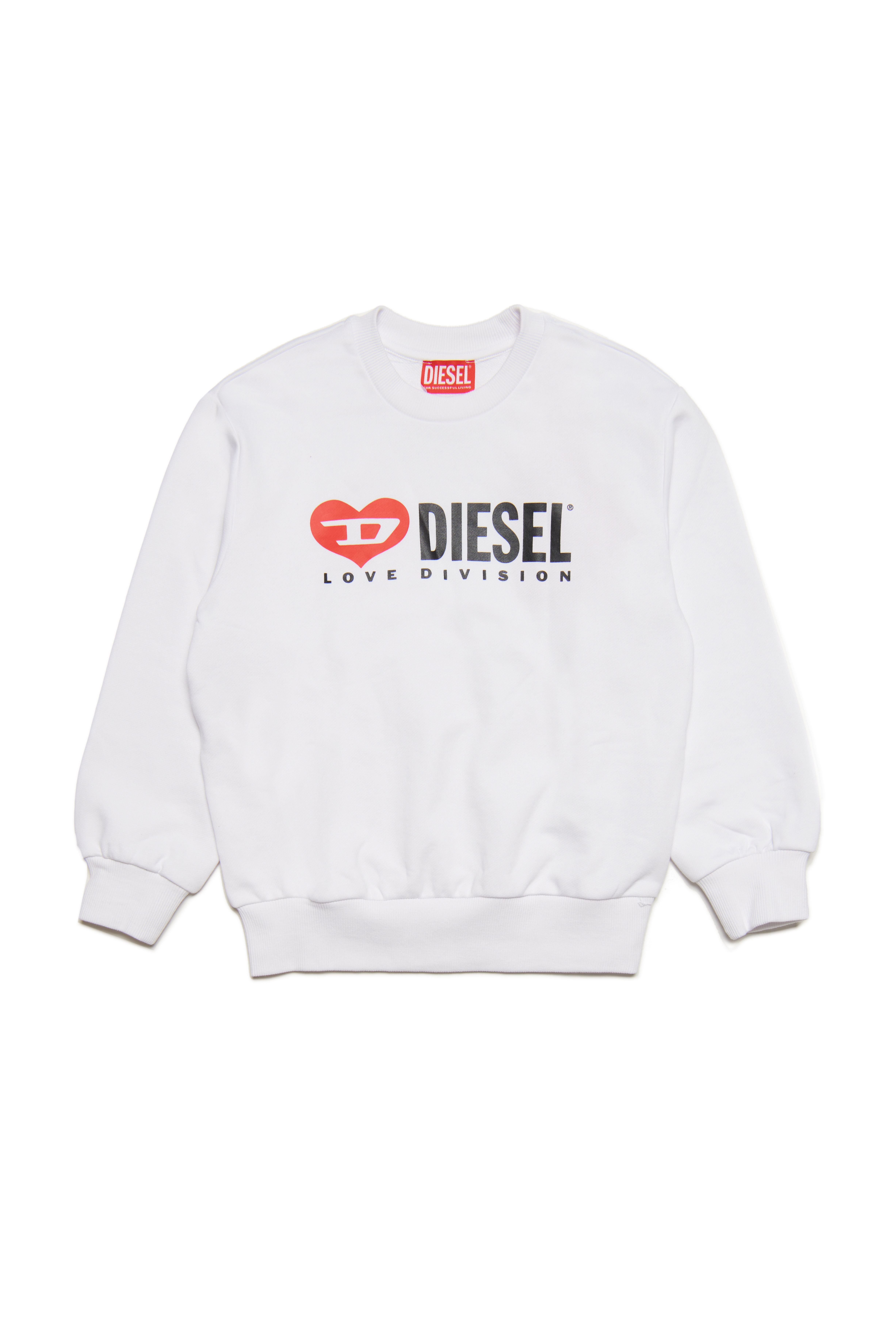 Diesel - SAMOR OVER, Unisex's キッズ クルーネックスウェット ロゴ ハート in ホワイト - 1