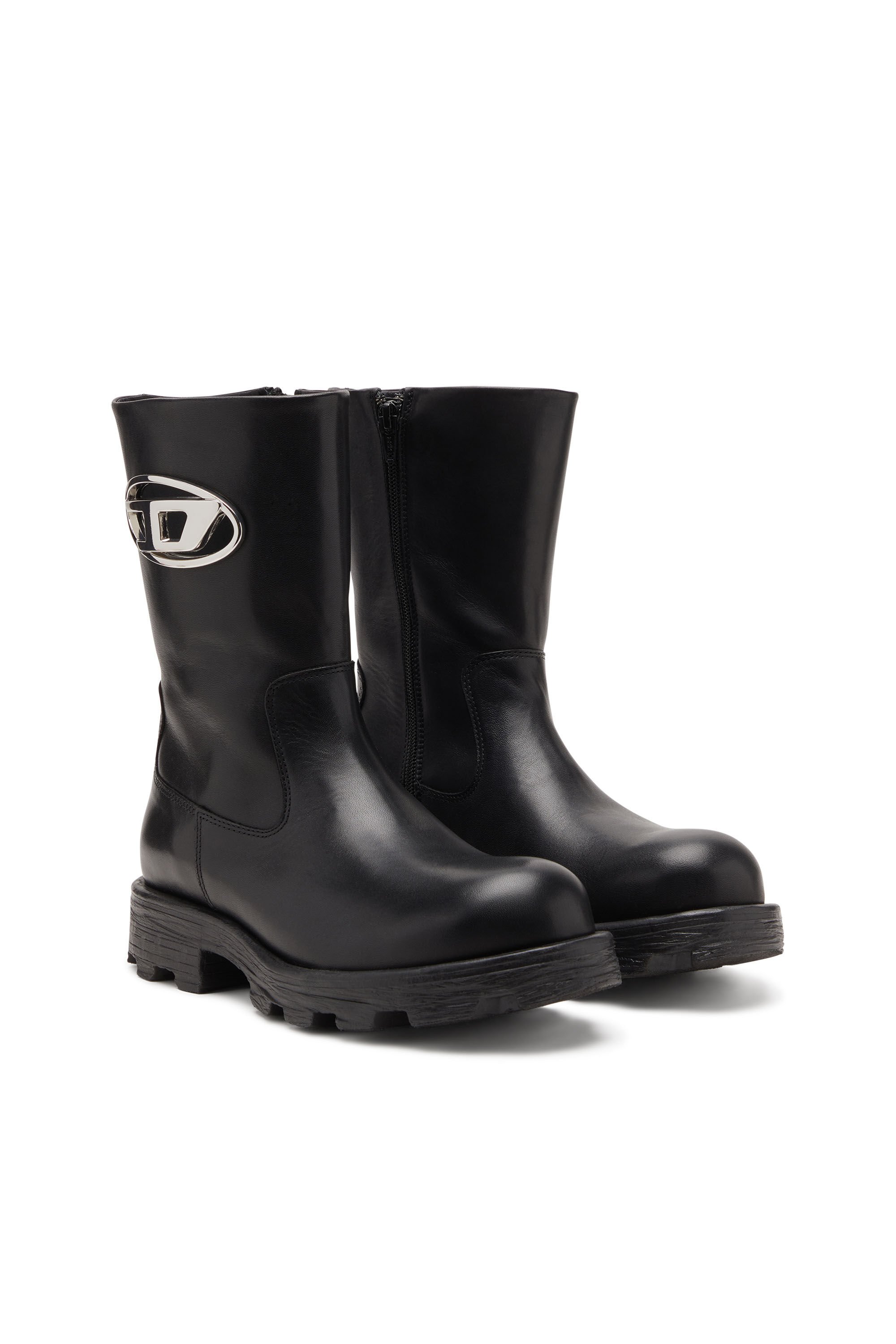 Diesel - D-HAMMER BKR D W, Female's D-Hammer-Biker boots in shiny leather in null - 2