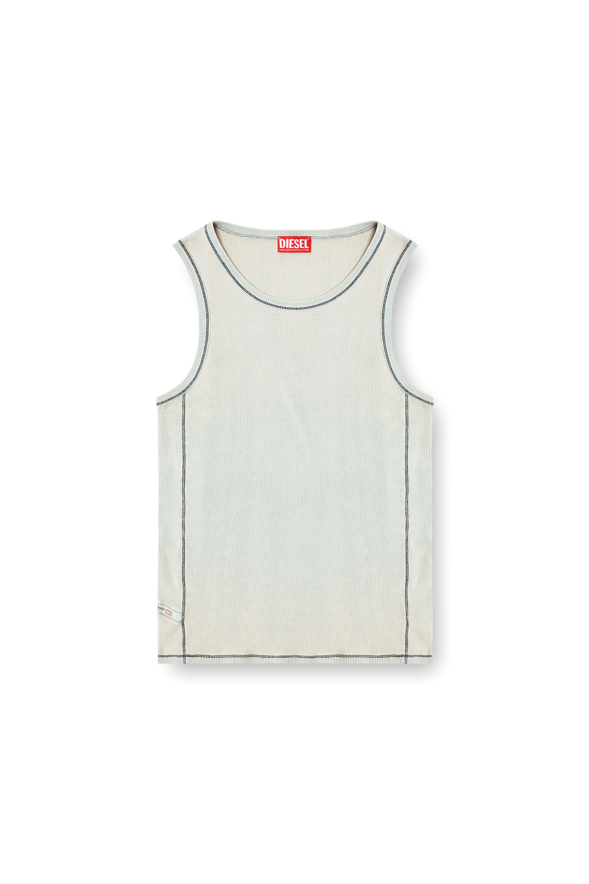 Diesel - T-GO-A, Unisex's Tank top in treated rib jersey in ホワイト - 2