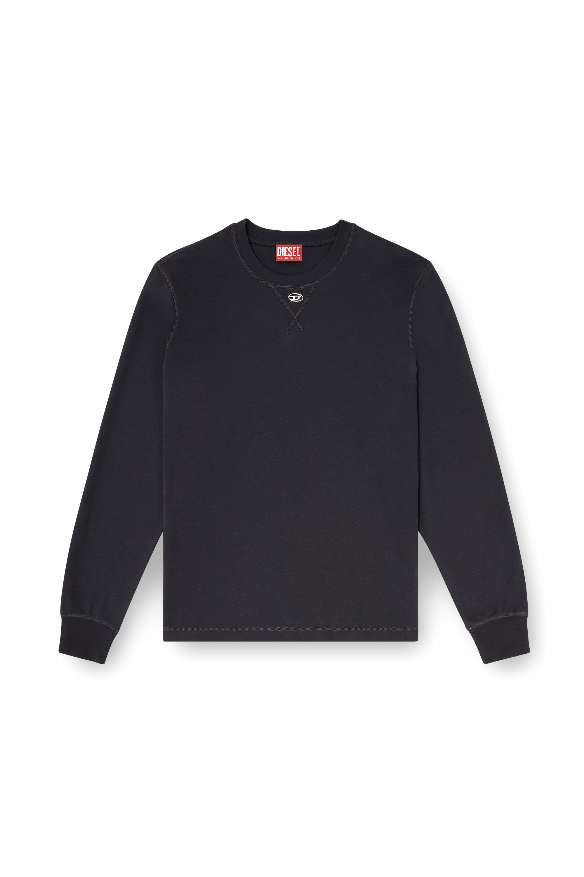 Diesel - T-MADJUST-LS-TR, Male's 長袖Tシャツ in ダークグレー - 2