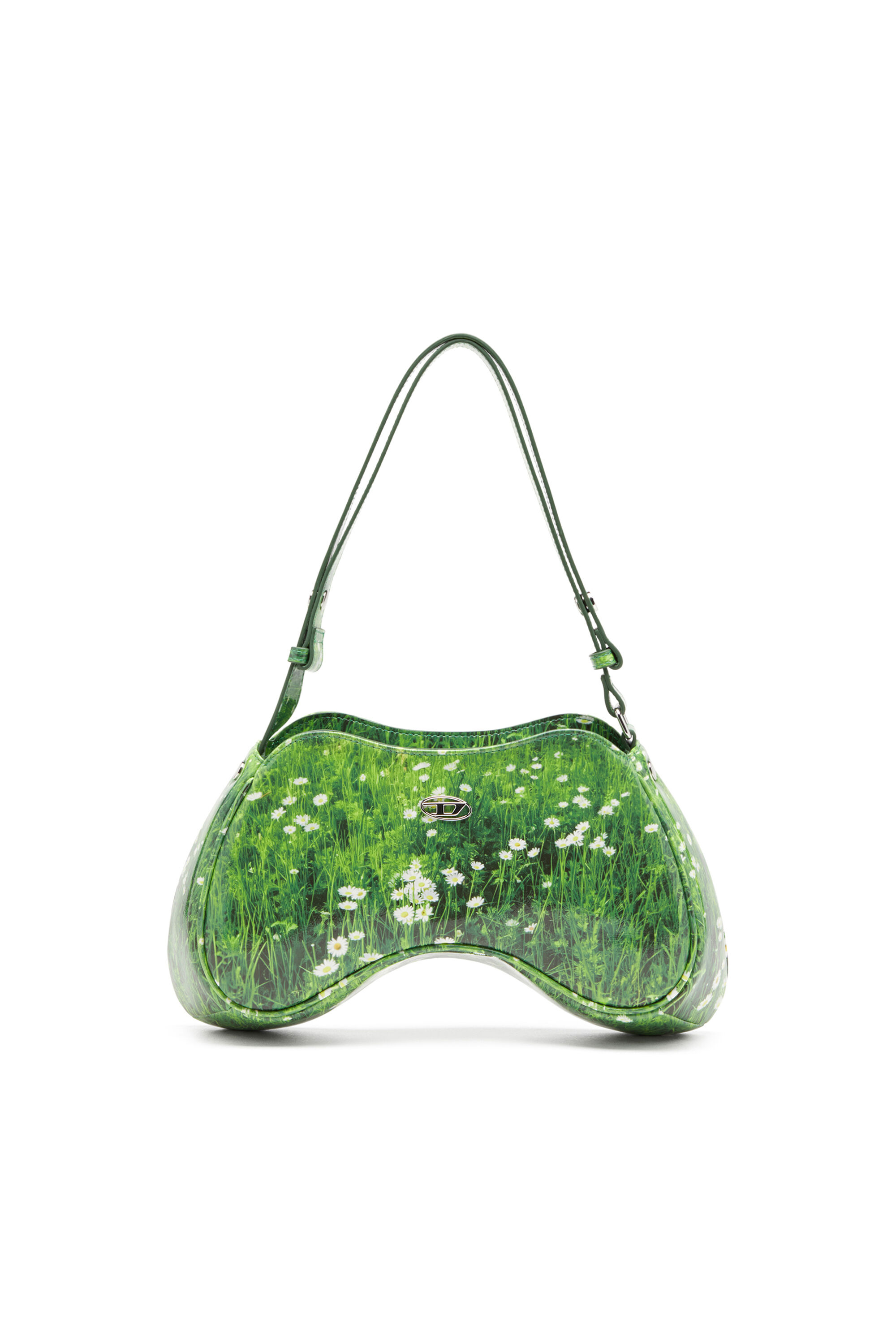 PLAY SHOULDER Play-Glossy shoulder bag with print｜グリーン