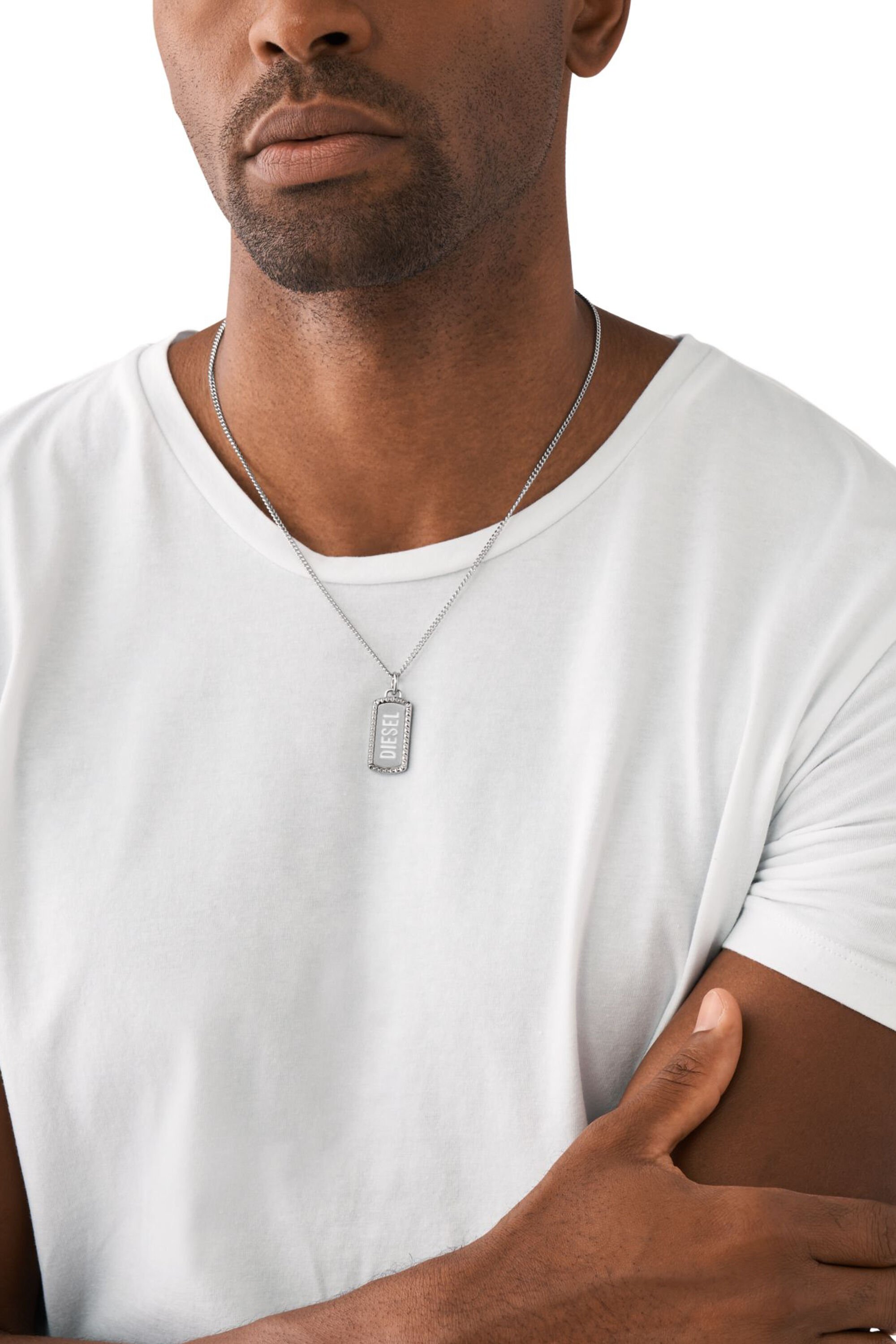 Diesel - DX1455, Unisex's Stainless Steel Dog Tag Necklace in シルバー - 3