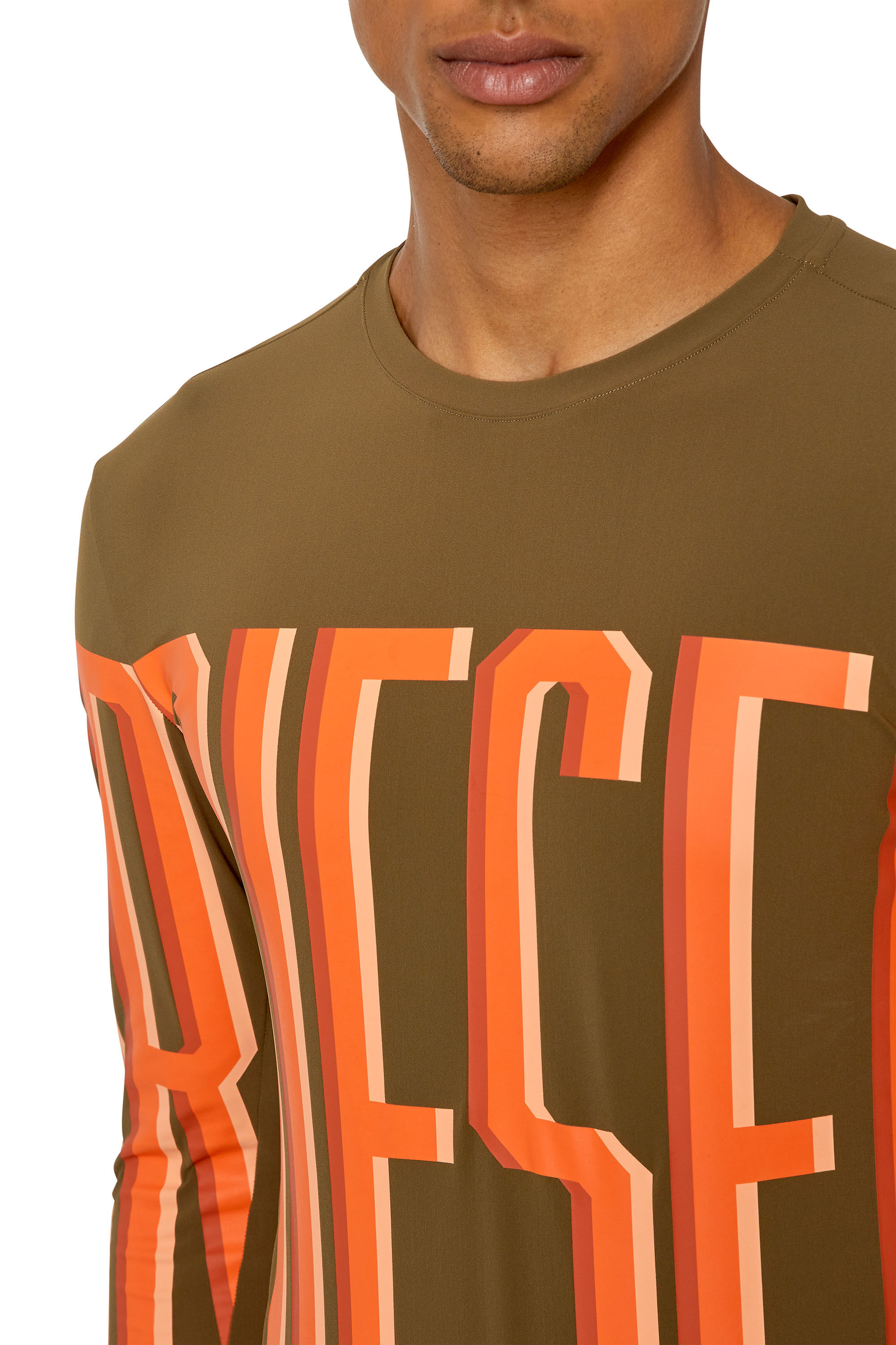 Diesel - AMTEE-LAUREN-WT17, Male's トレーニング Tシャツ 長そで DIESEL SPORT in グリーン - 4