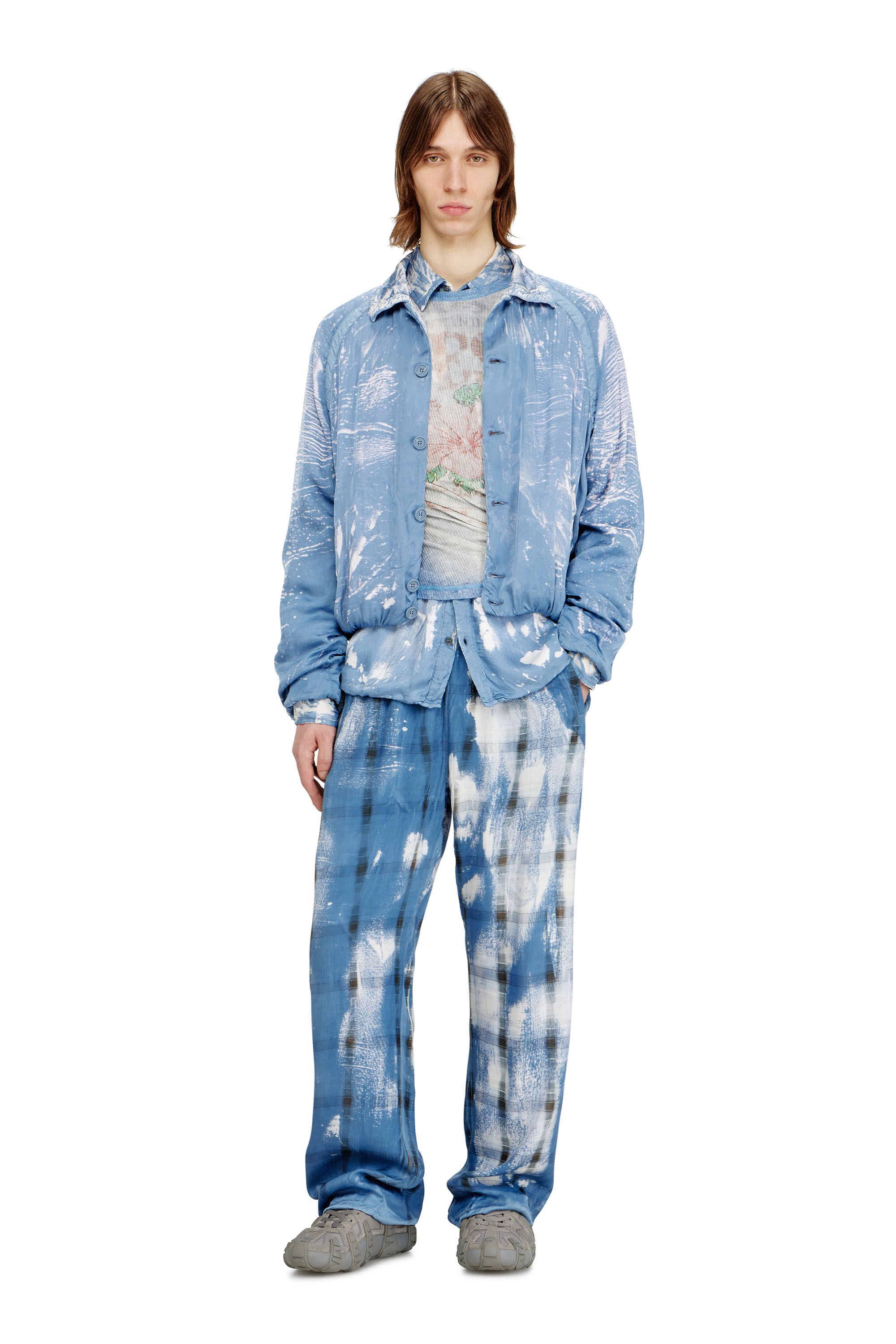 Diesel - P-OLLY, Male's Track pants with check X-ray effect in ブルー - 1