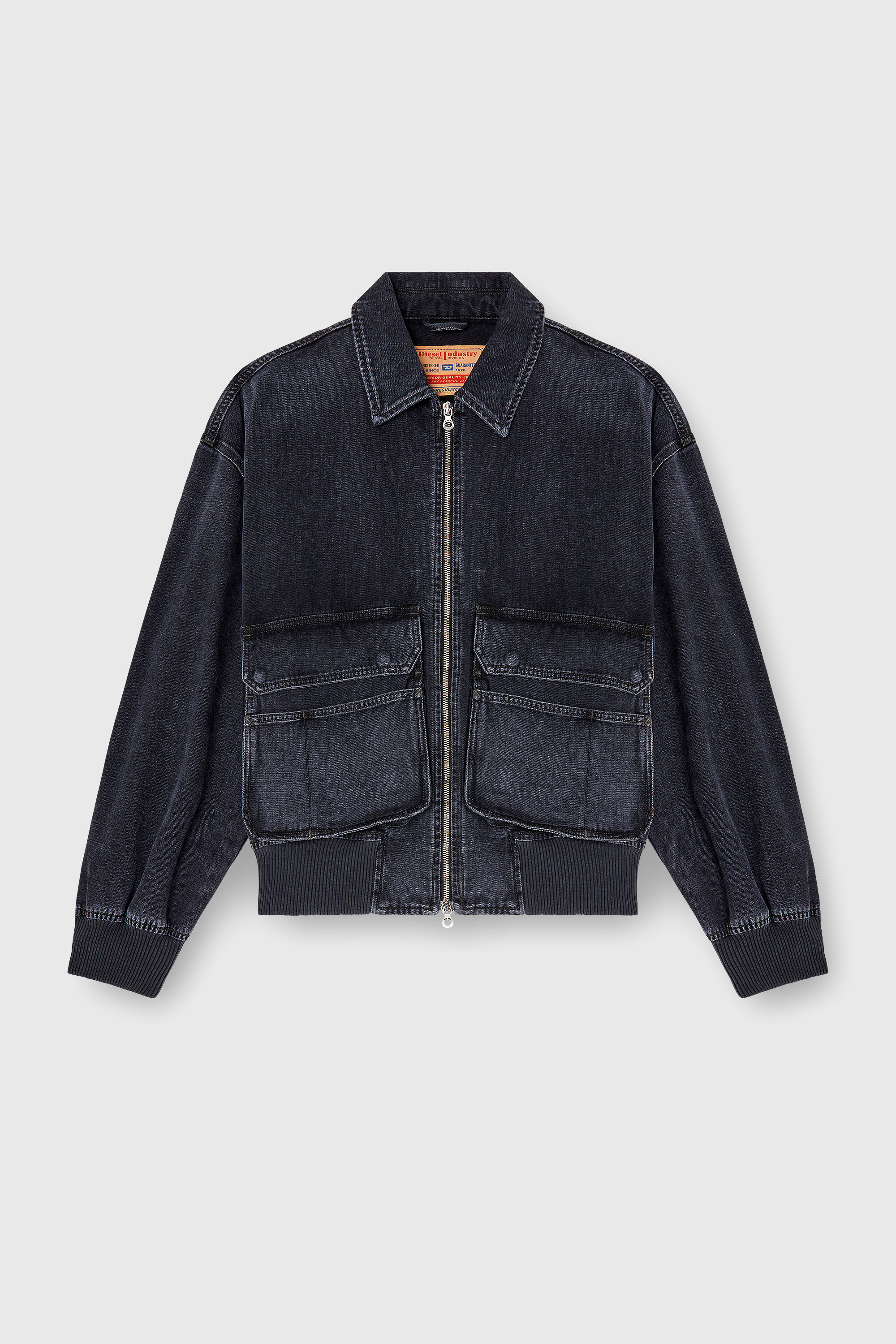 Diesel - D-KURZ, Unisex's Jacket in batavia-weave denim in ブラック - 2