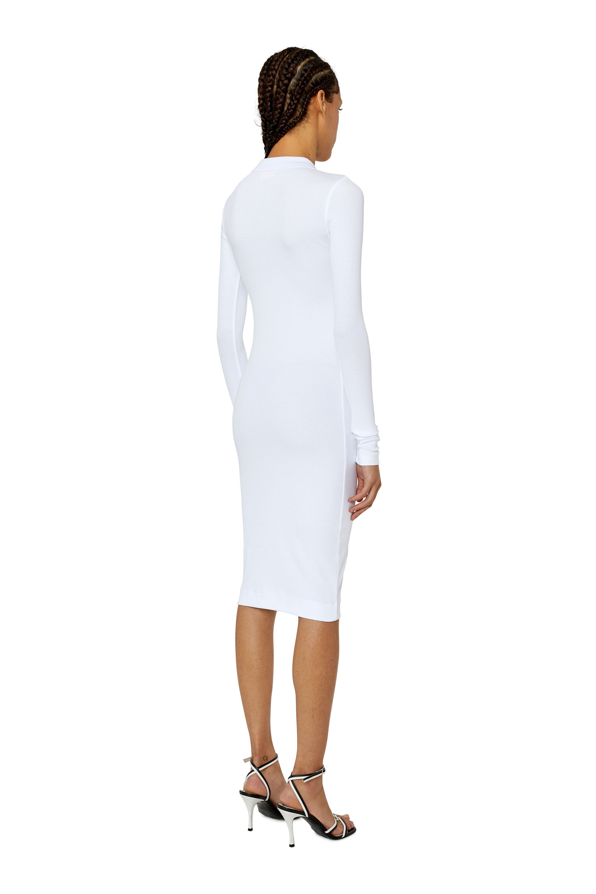 Diesel - D-RIBENNY-LS-D, Female's Polo dress with D logo in ホワイト - 3