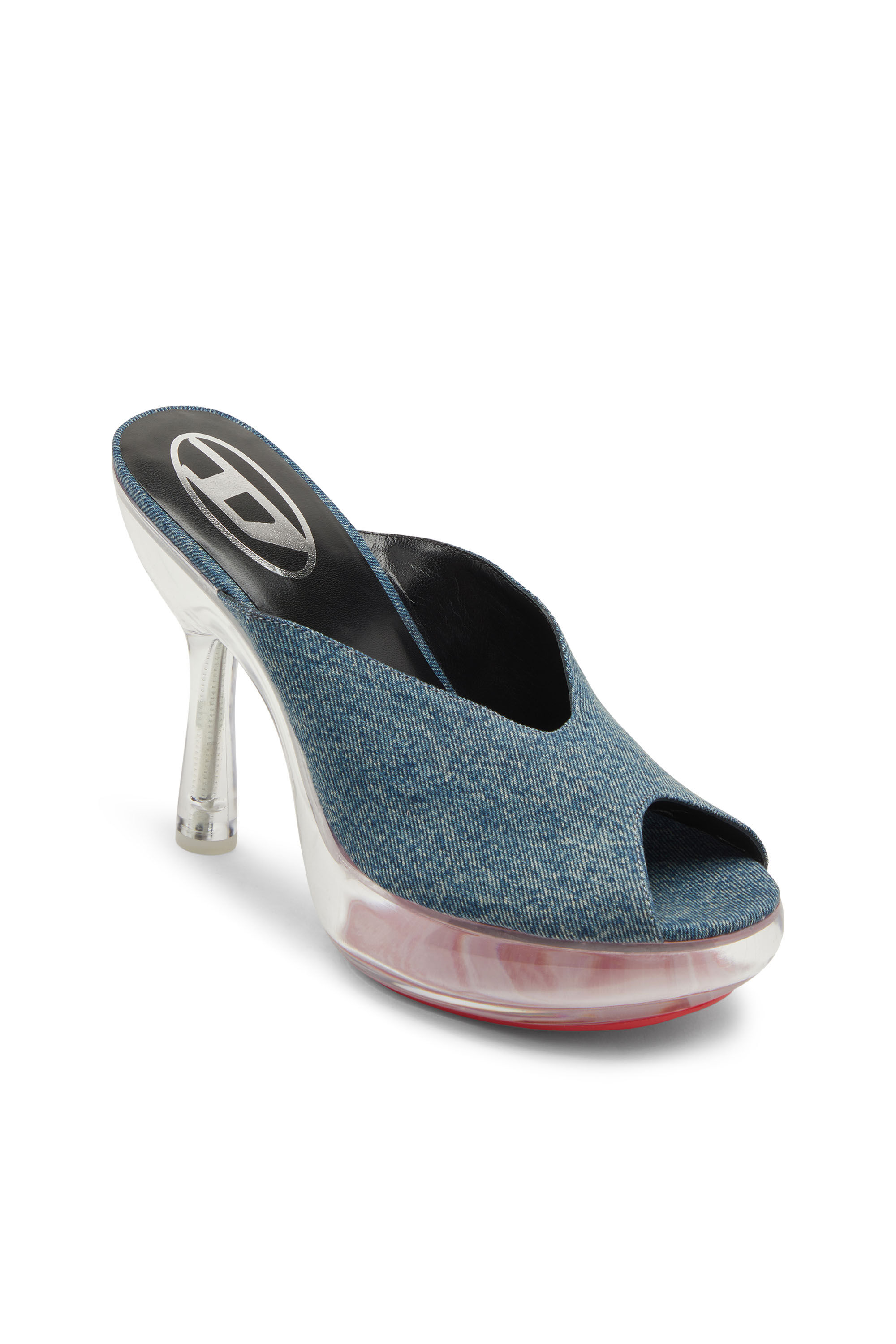 関税・送料込み【Diesel】 D-レイク プラットフォーム ミュール D-LAKE PLATFORM SDL D-Lake-Platform mules in denim and
