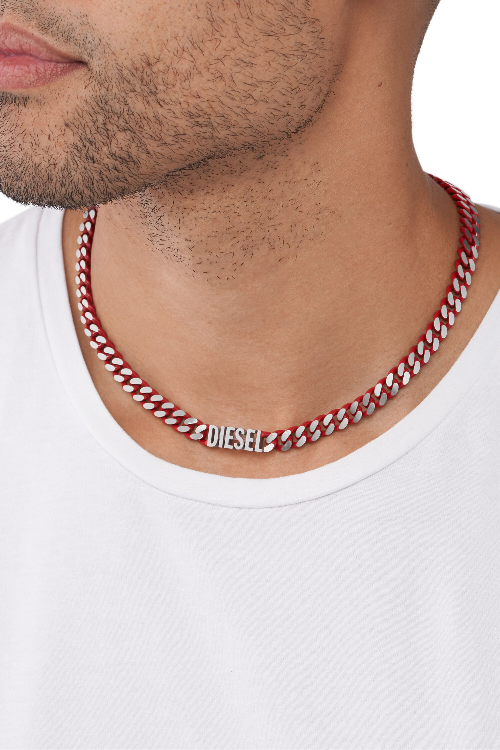 Diesel - DX1416, Unisex's ネックレス in レッド/グレー - 4