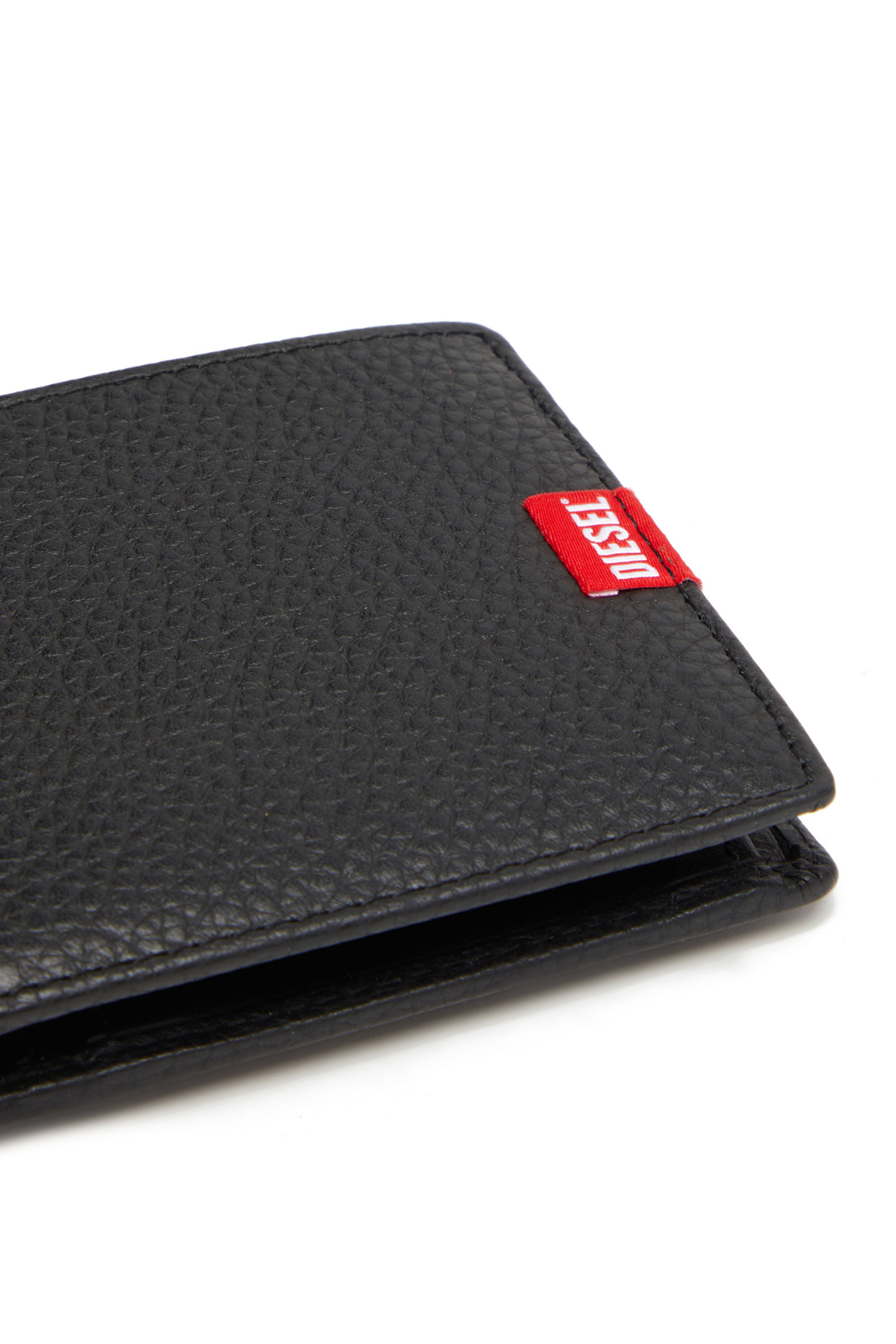 Diesel - BI-FOLD COIN S, Male's カウレザー 二つ折りウォレット in ブラック - 4