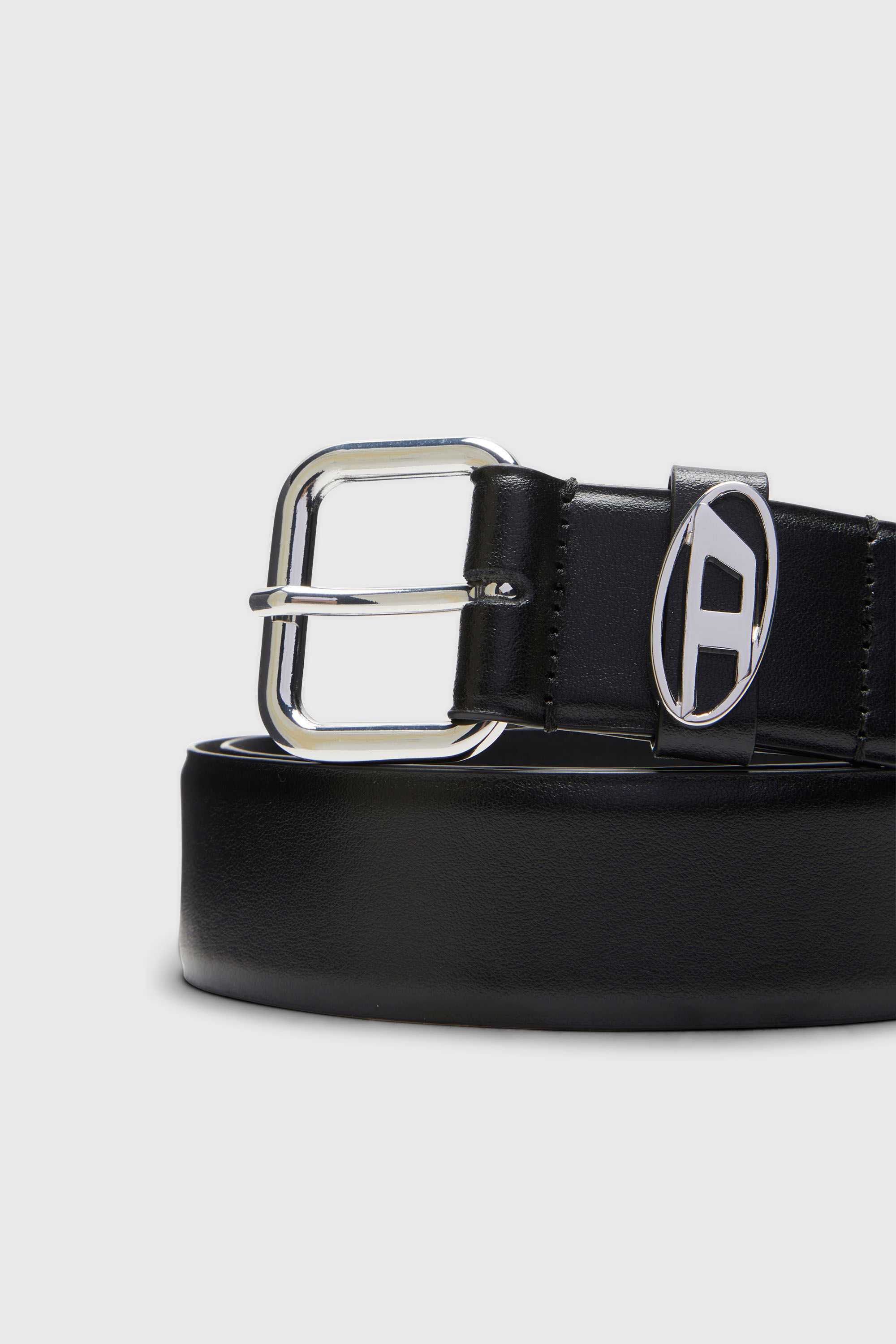 B-1DR OVAL D LOOP 3.9cm logo-plaque embellished leather belt