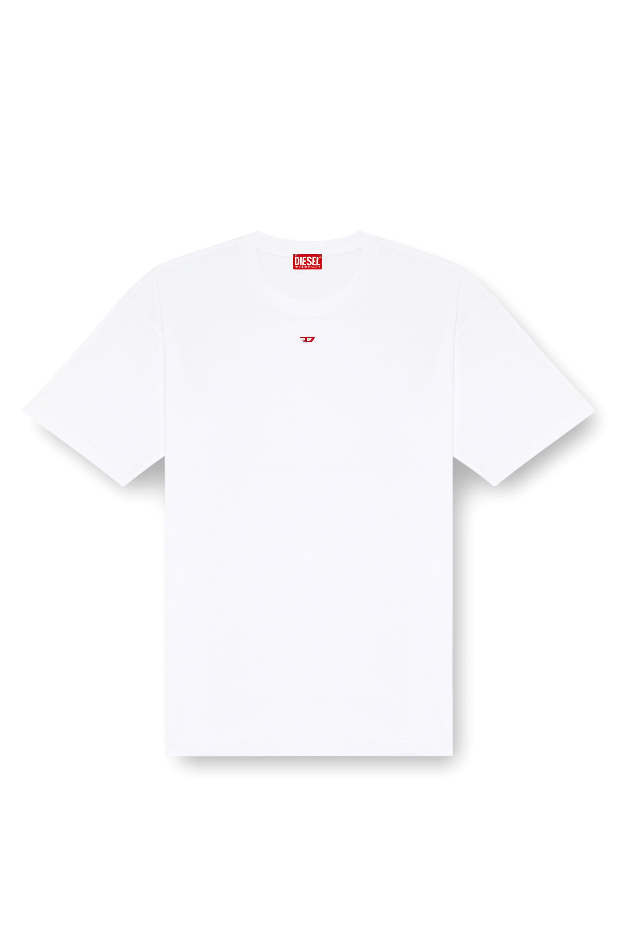 Diesel - T-BOXT-D, Unisex's T-shirt with embroidered D patch in ホワイト - 2