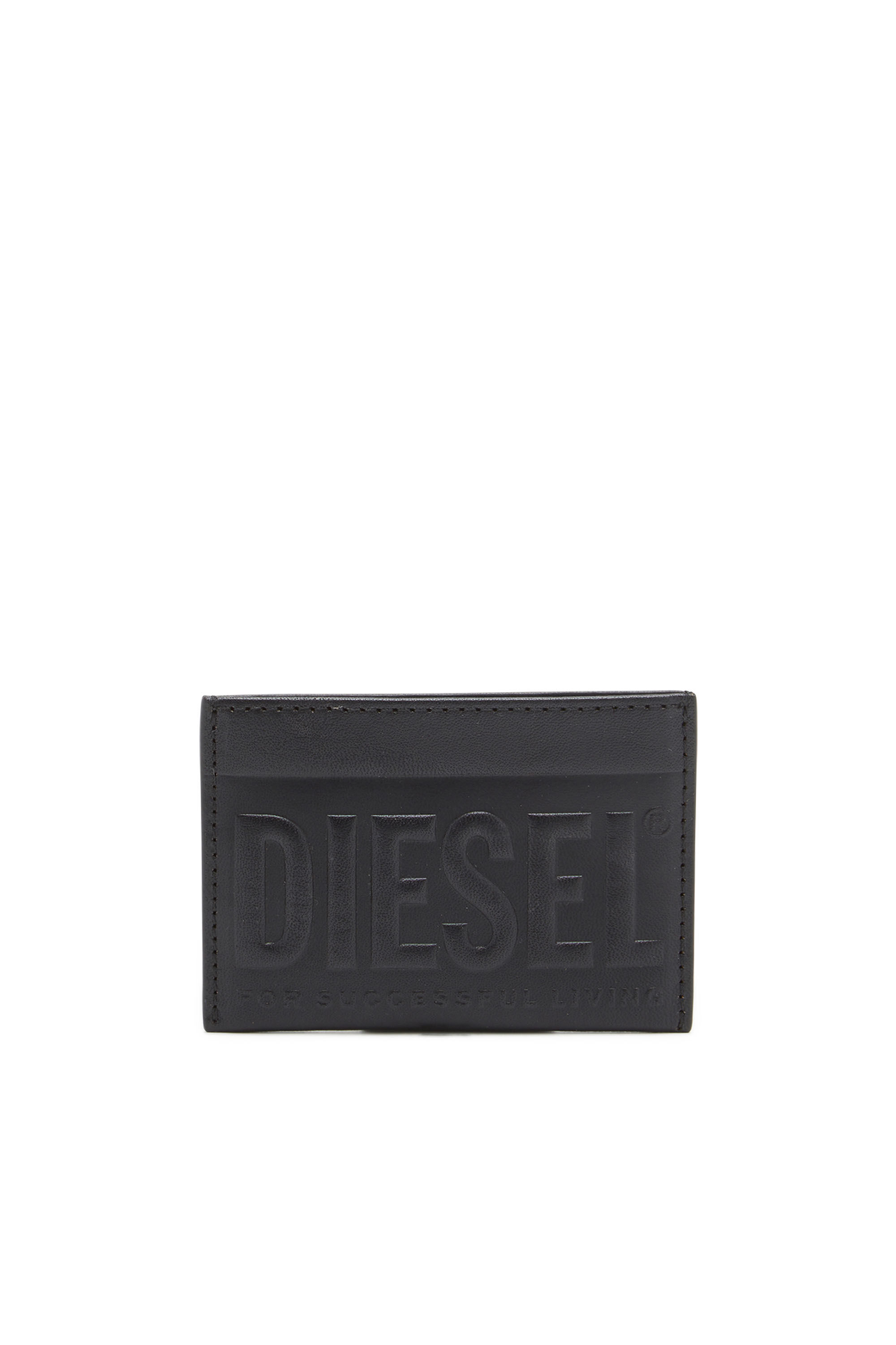 Diesel - DSL 3D EASY CARD HOLDER, Male's Leather card holder with embossed logo in ブラック - 1