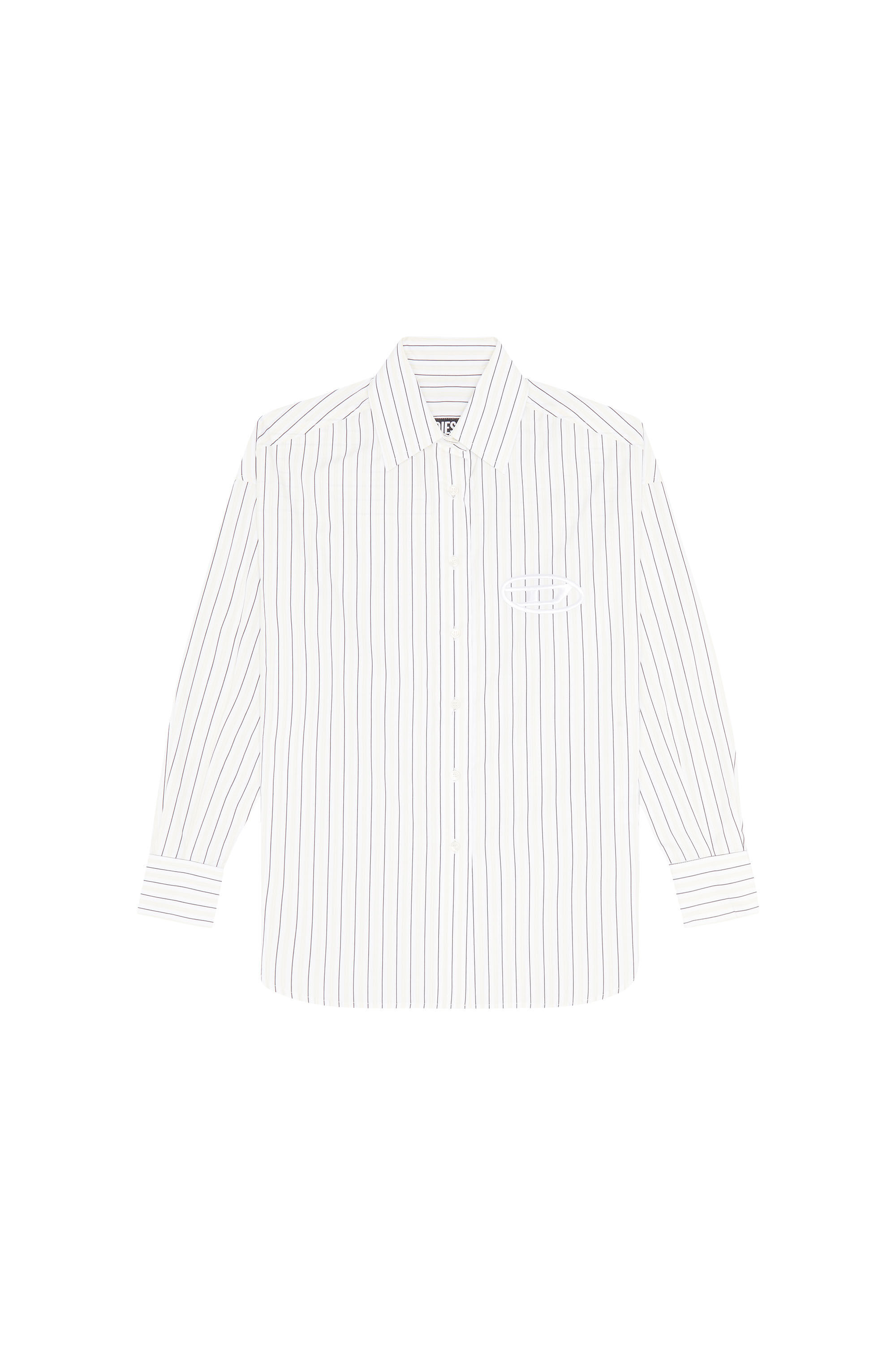 Diesel - S-DOUBLY-STRIPE, Male's シャツ オーバ―サイズ in ホワイト/イエロー - 2