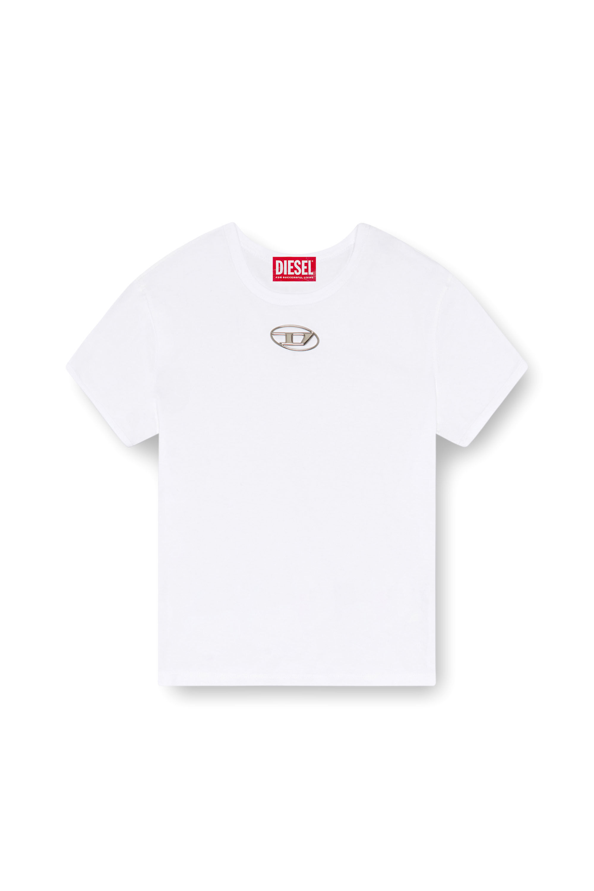 T-UNCUTIE-LONG-OD T-shirt with injection-moulded Oval D｜ホワイト 