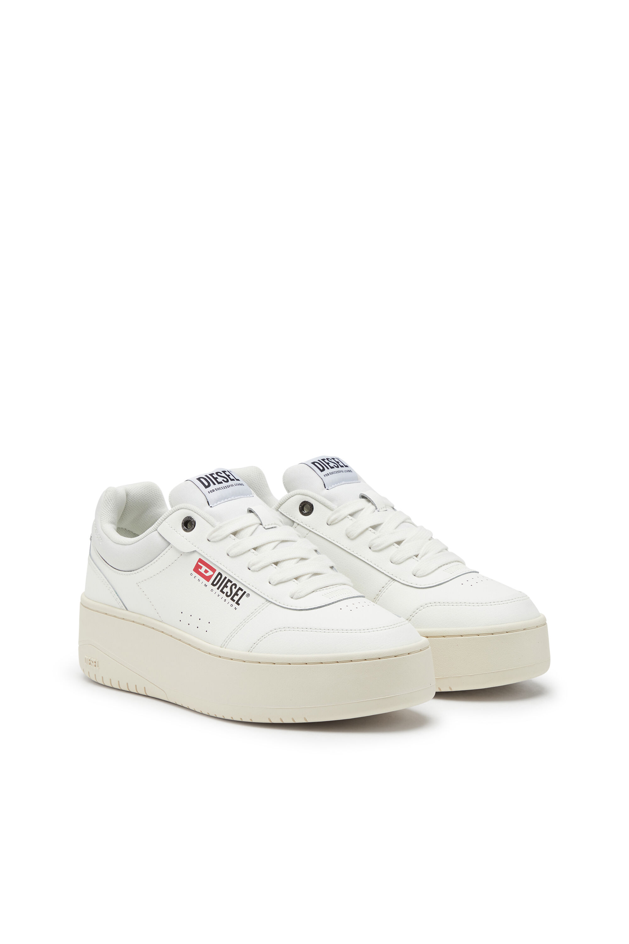 Diesel - S-ATHENE BOLD VTG W, Female's S-Athene-Retro platform sneakers in leather in ホワイト - 3
