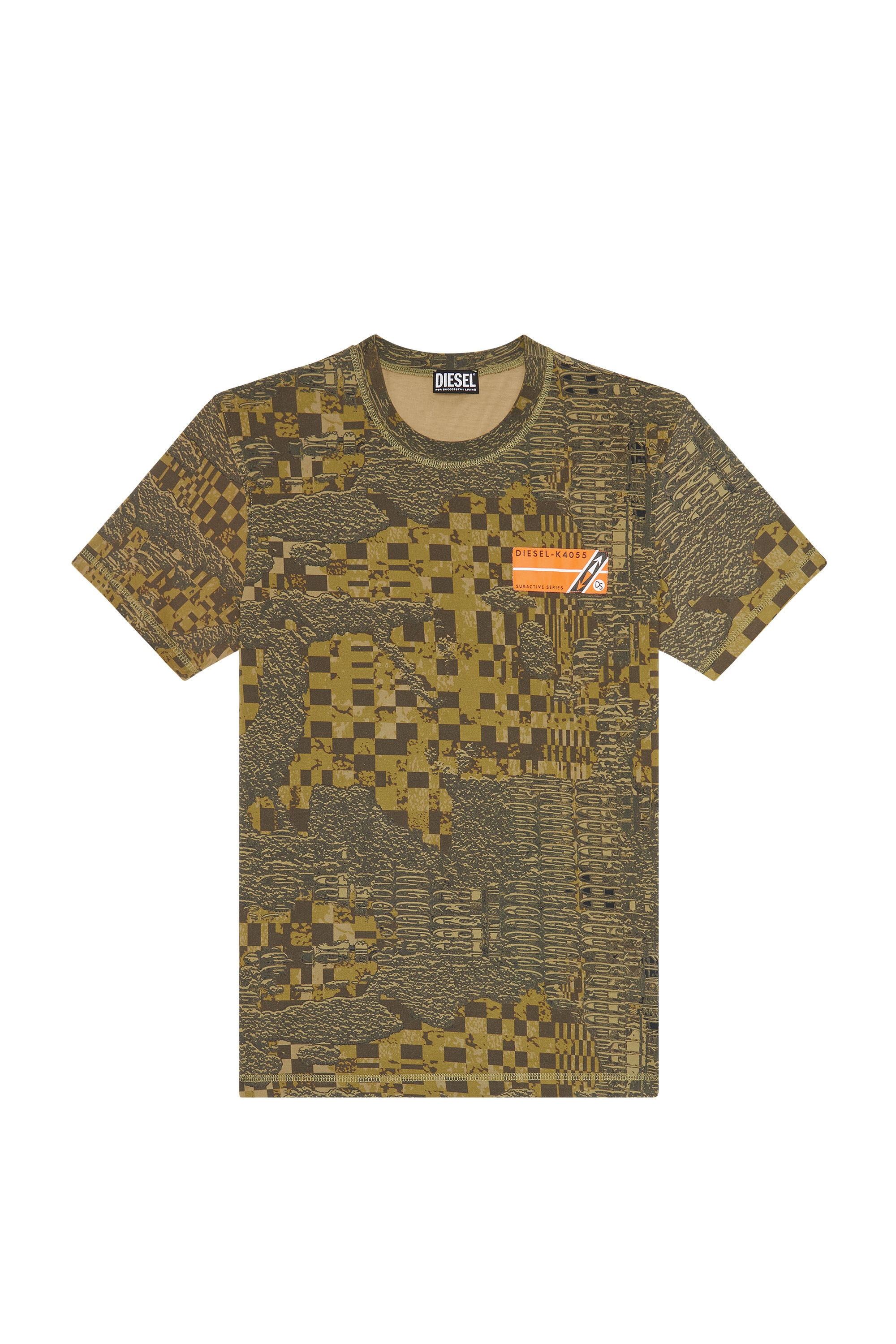 Diesel - T-DIEGOR-G1, Male's Tシャツ カモフラージュ in オリーブグリーン - 2