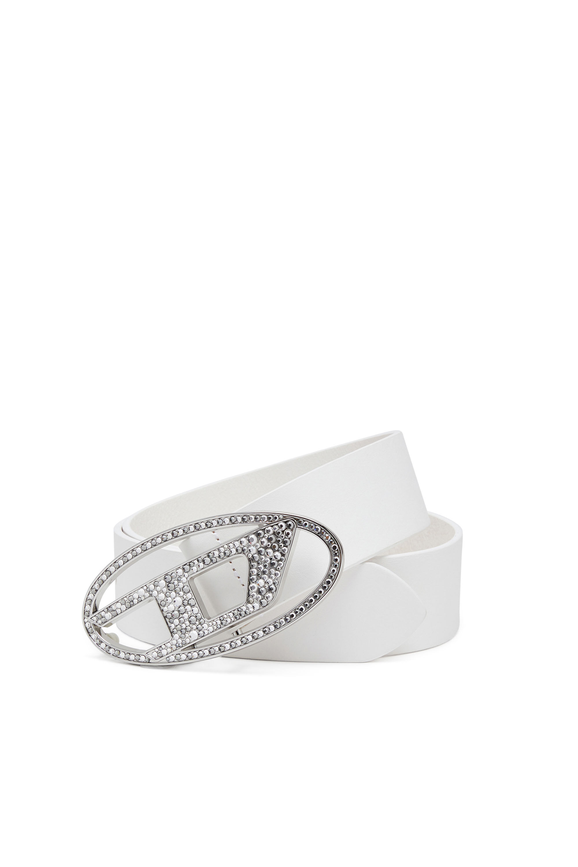 Diesel - B-1DR STRASS, Female's カウレザービジューベルト in ホワイト - 3